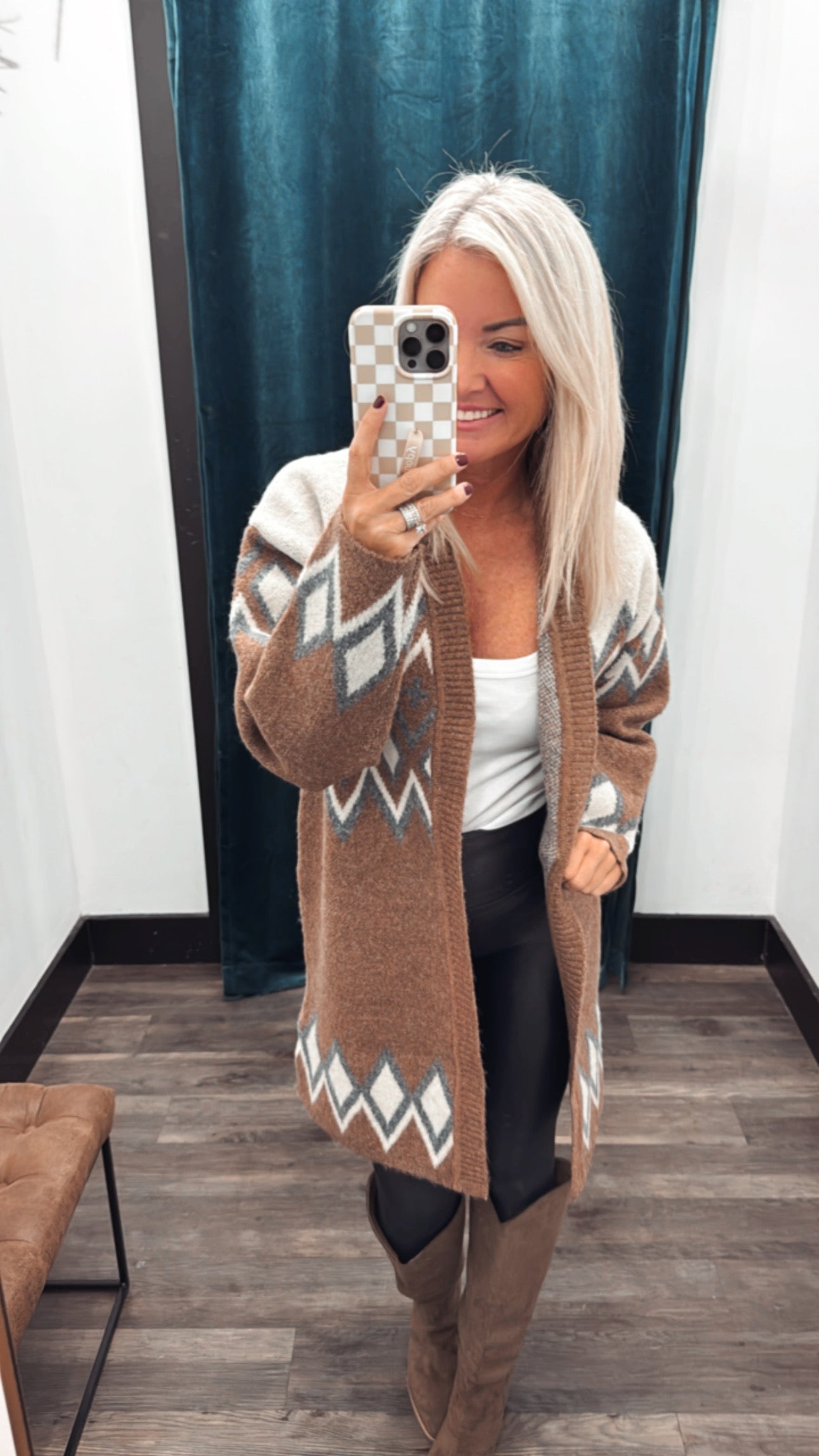 NORDIC PATTERNED SWEATER KNIT CARDIGAN