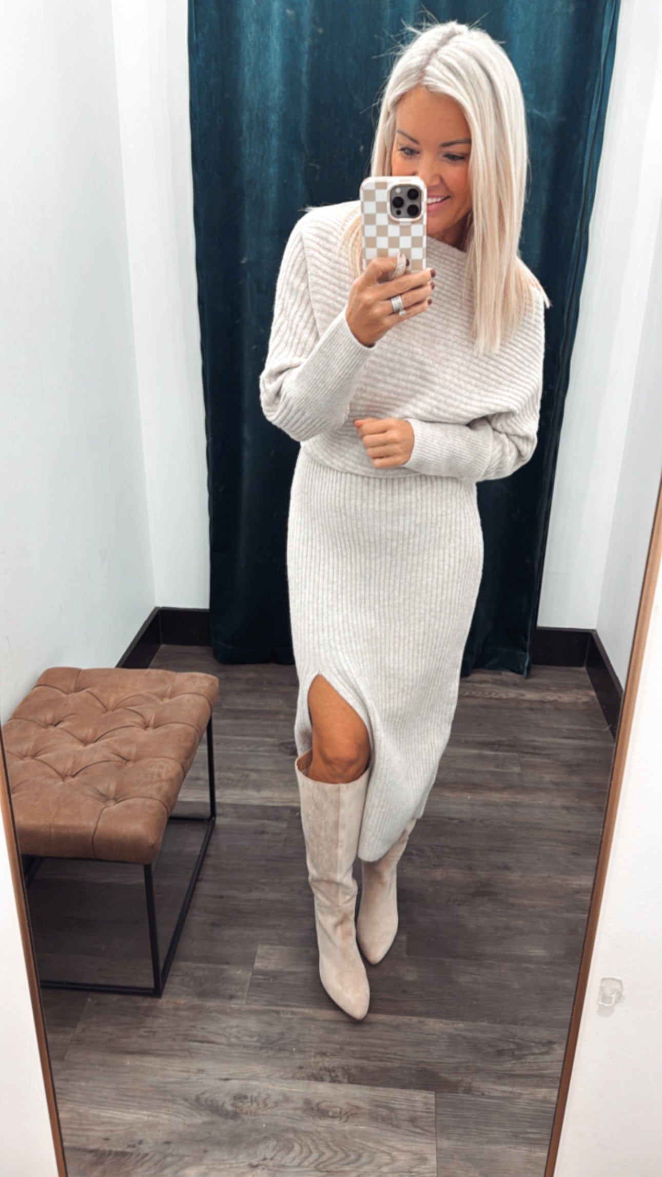 One Shoulder Sweater Dress