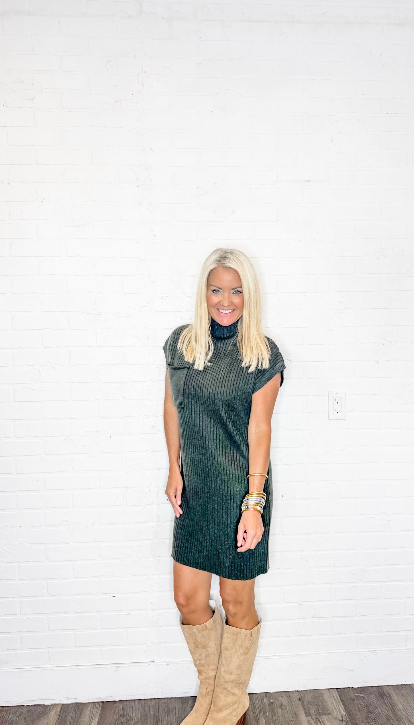 Mock Neck Sweater Dress