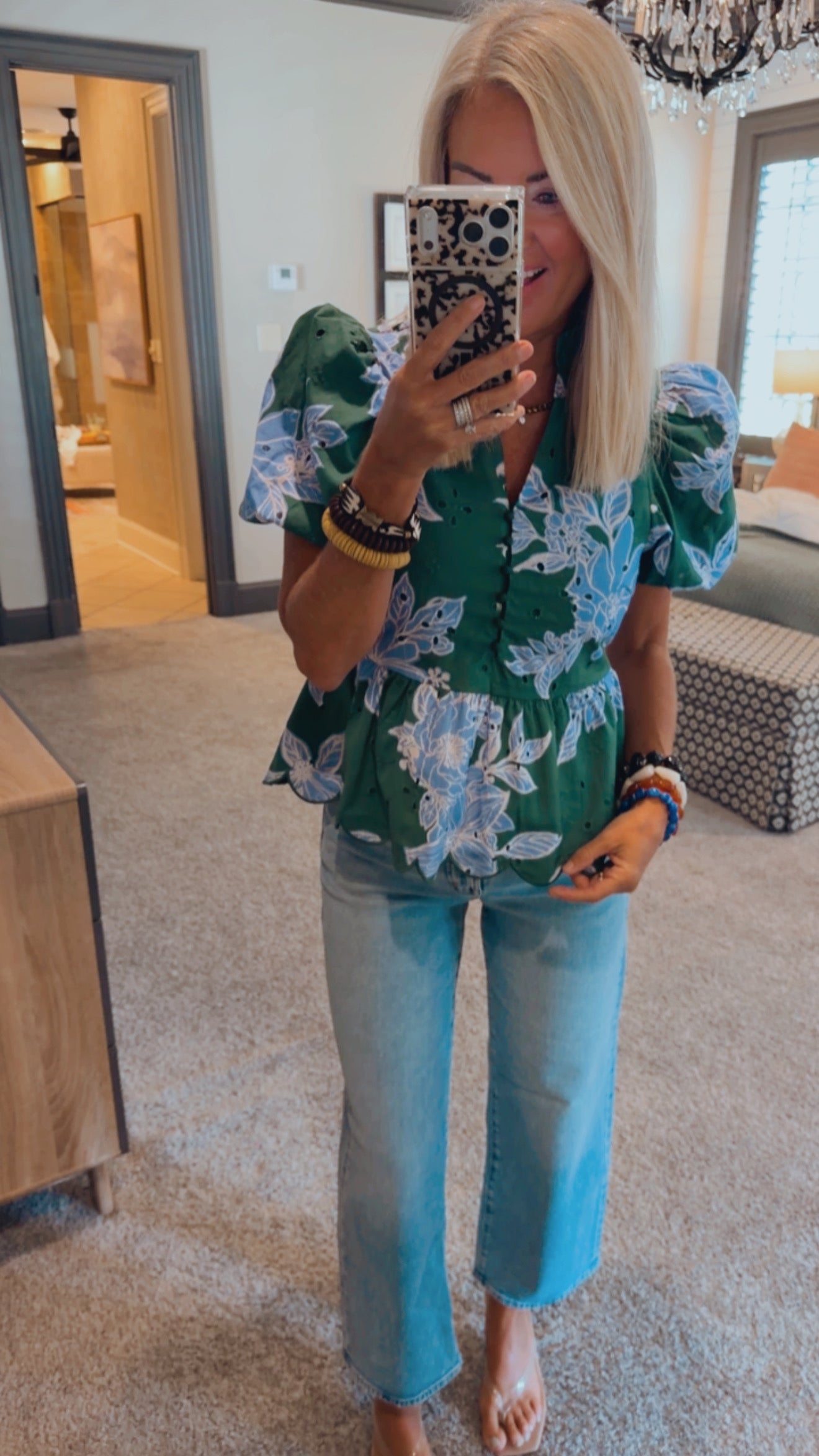 Floral Eyelet Top