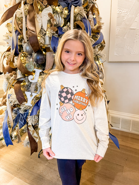 Kids Retro Christmas Ornaments Graphic Tee