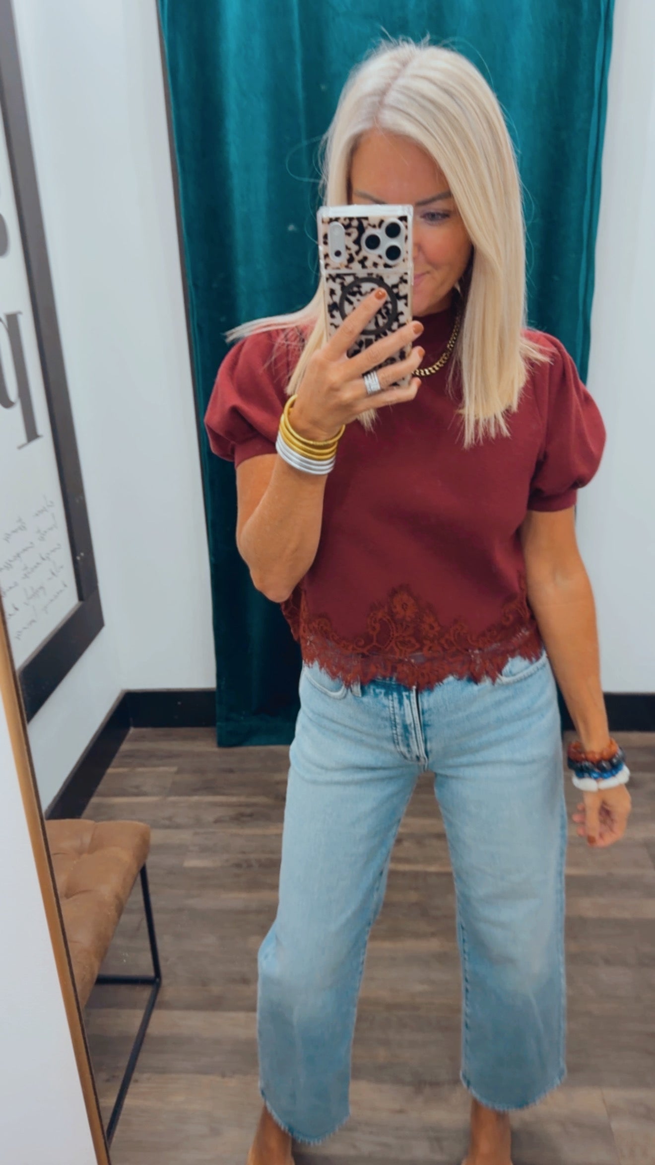 Lace Trim Sweater Top