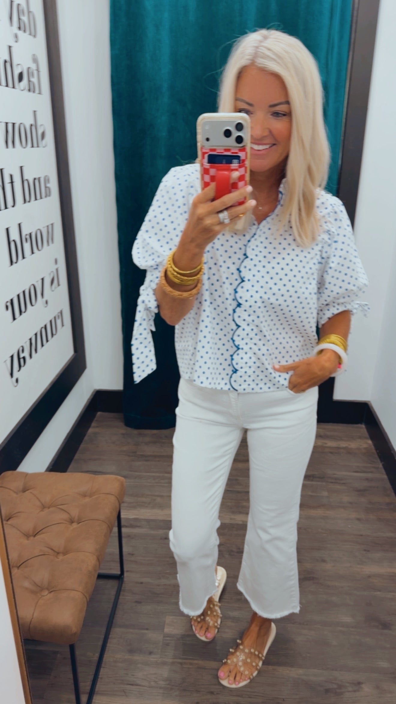 Polka Dot Puff Sleeve