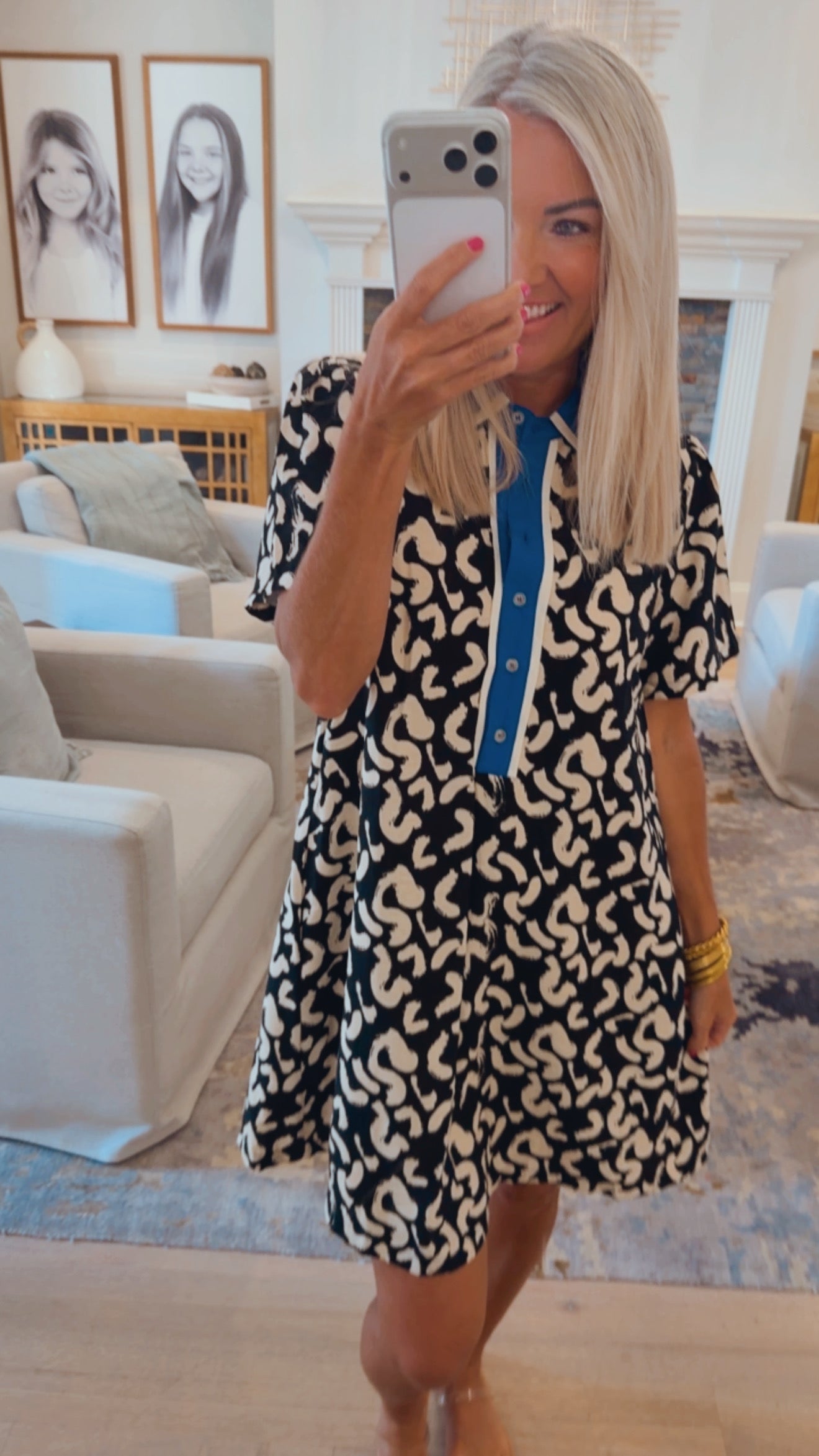 Abstract Shift Dress