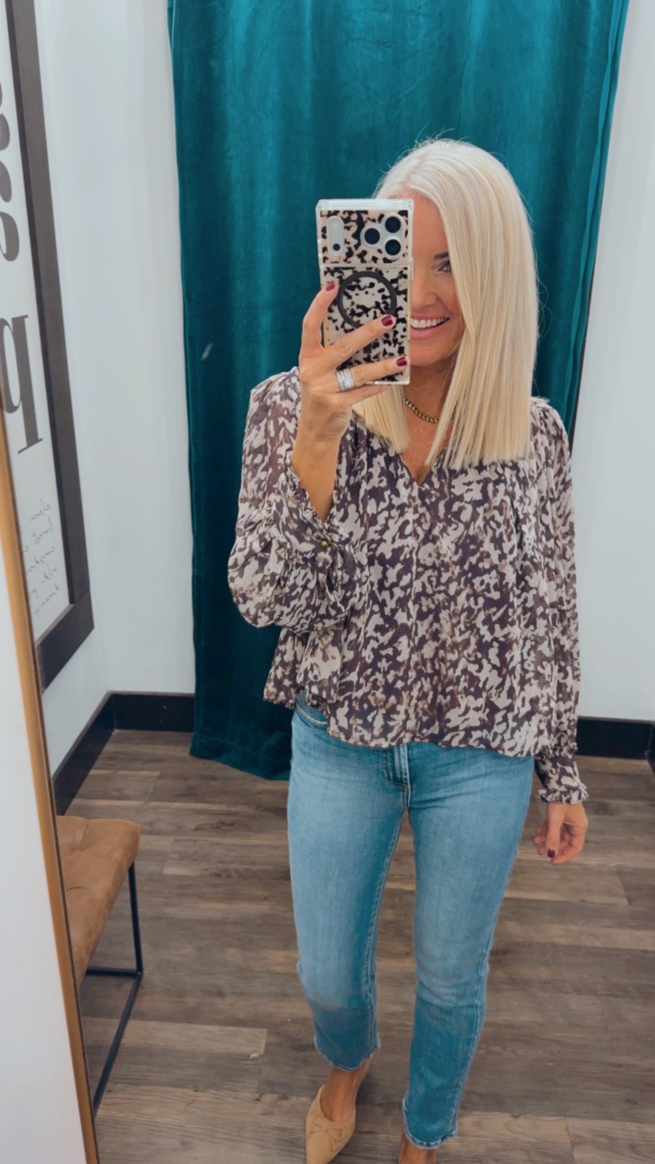 Elegant Button Collar Blouse