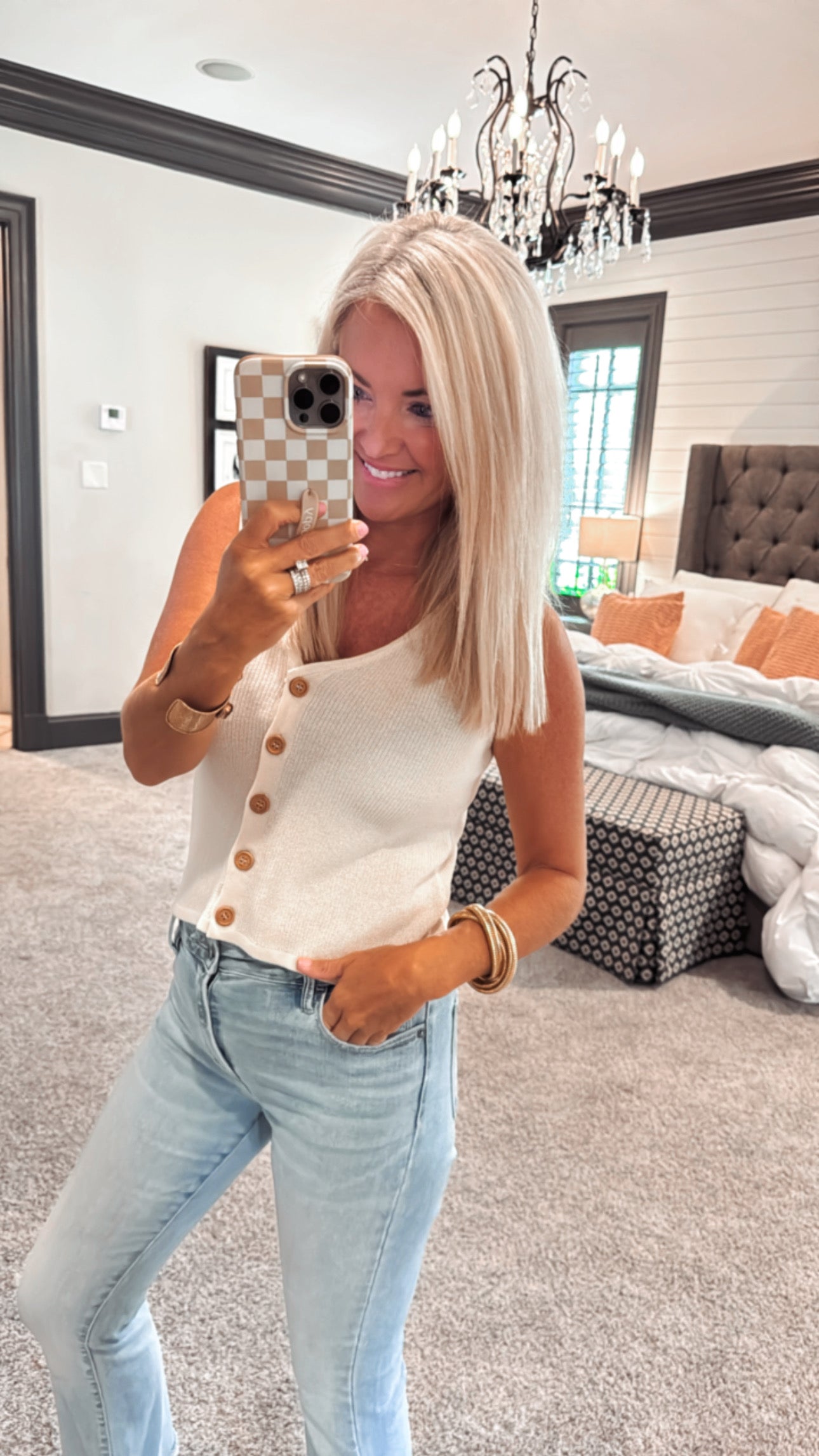Sleeveless Button Down Vest