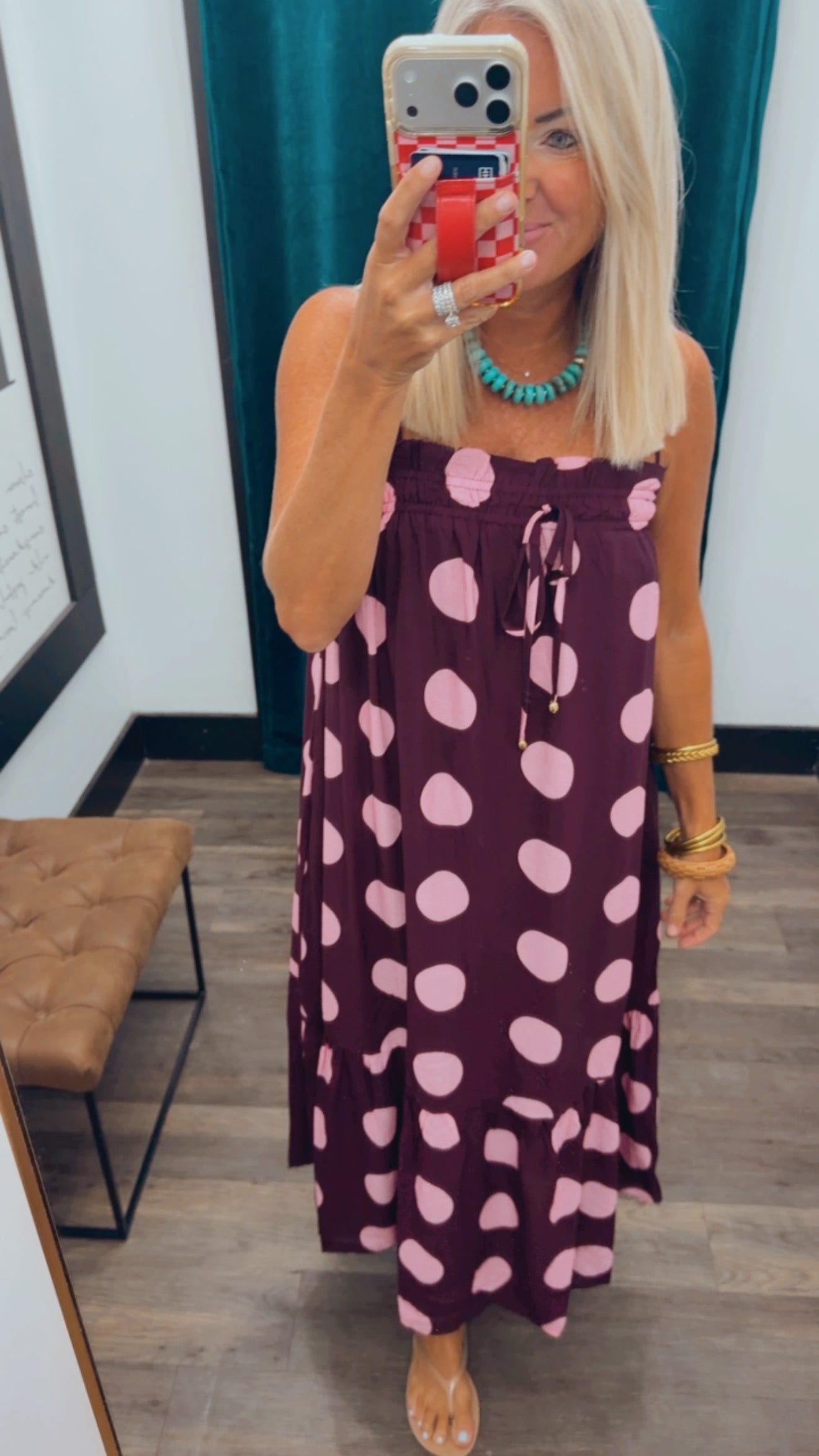 Playful Polka Midi Dress
