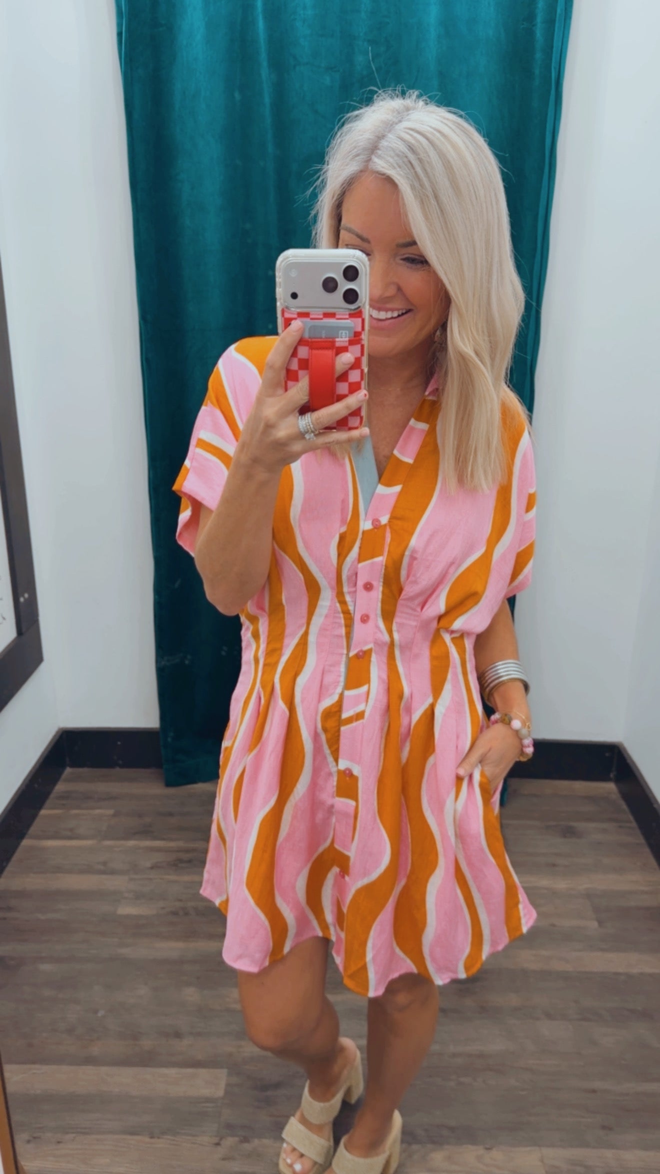 Wavy Striped Pattern Dress