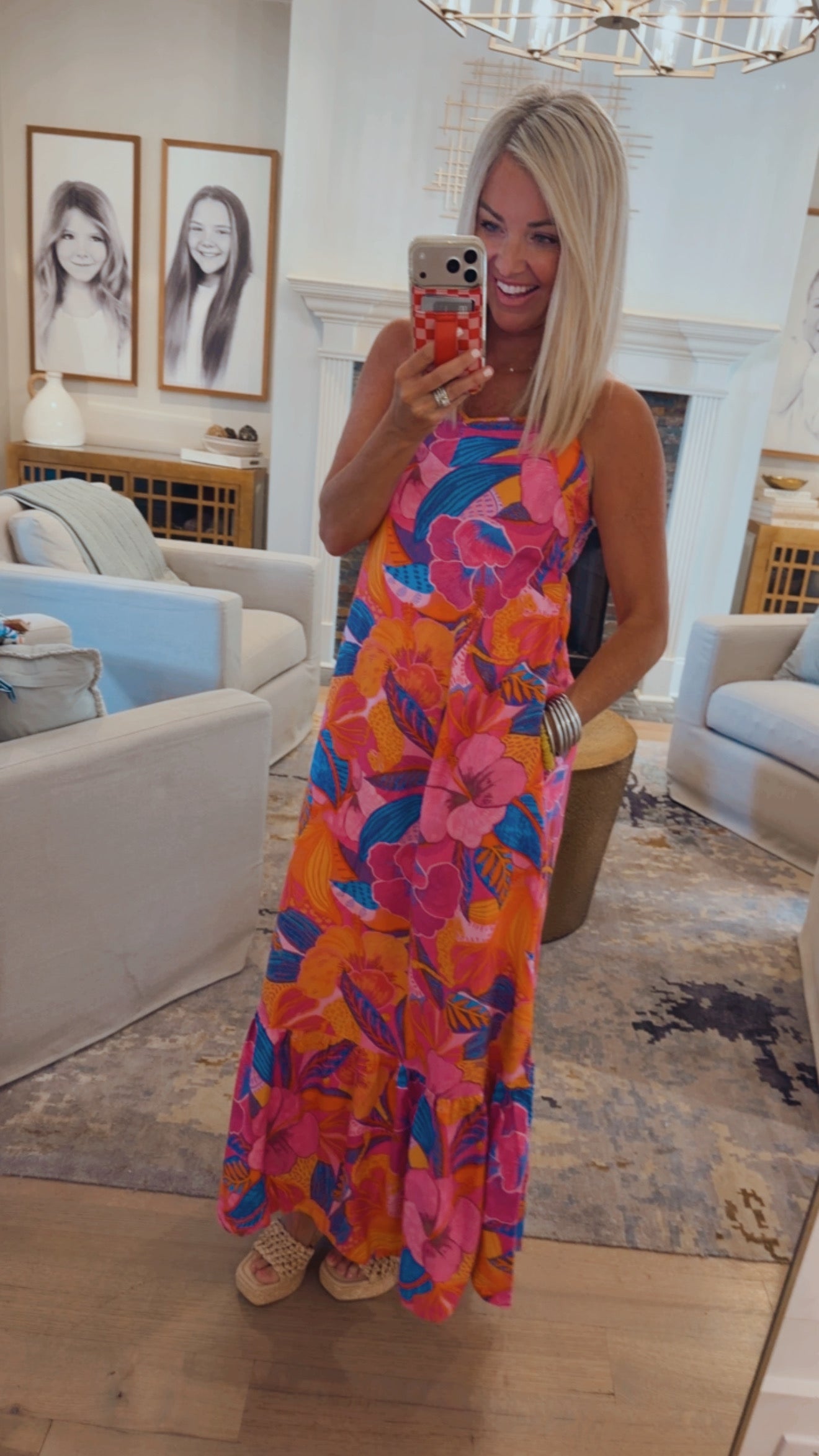 Chelsy Floral Tie Back Maxi Dress