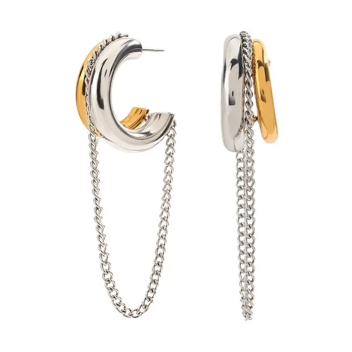 Talia Chain Hoop Earrings