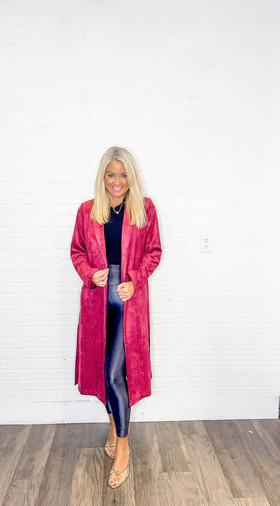 Faux Suede Duster
