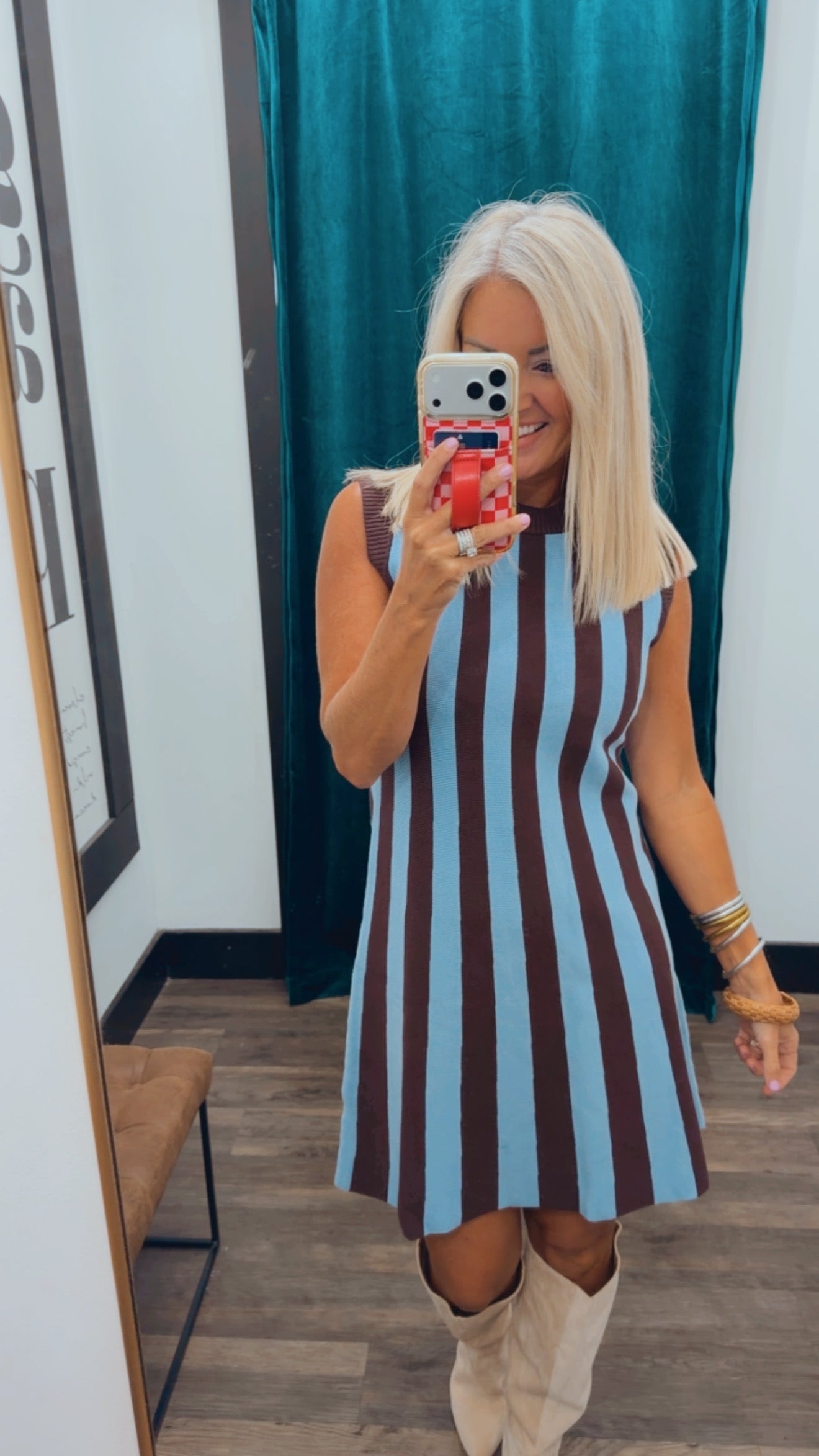 Midnight Stripe Mini Dress