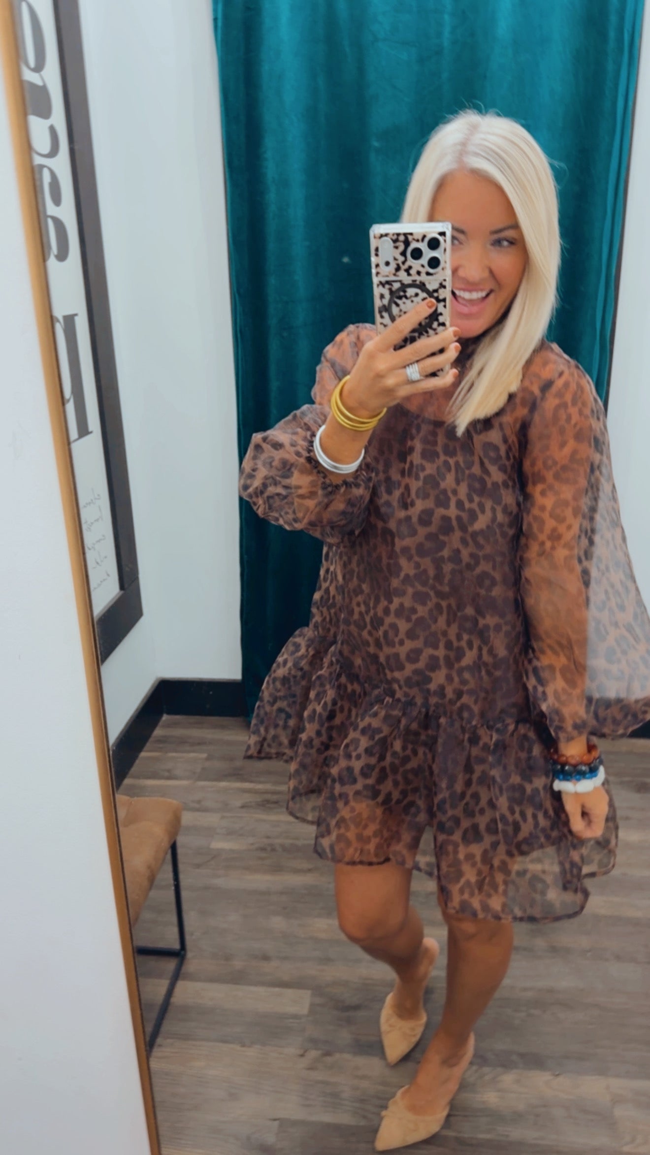 Sheer Leopard Mini Dress