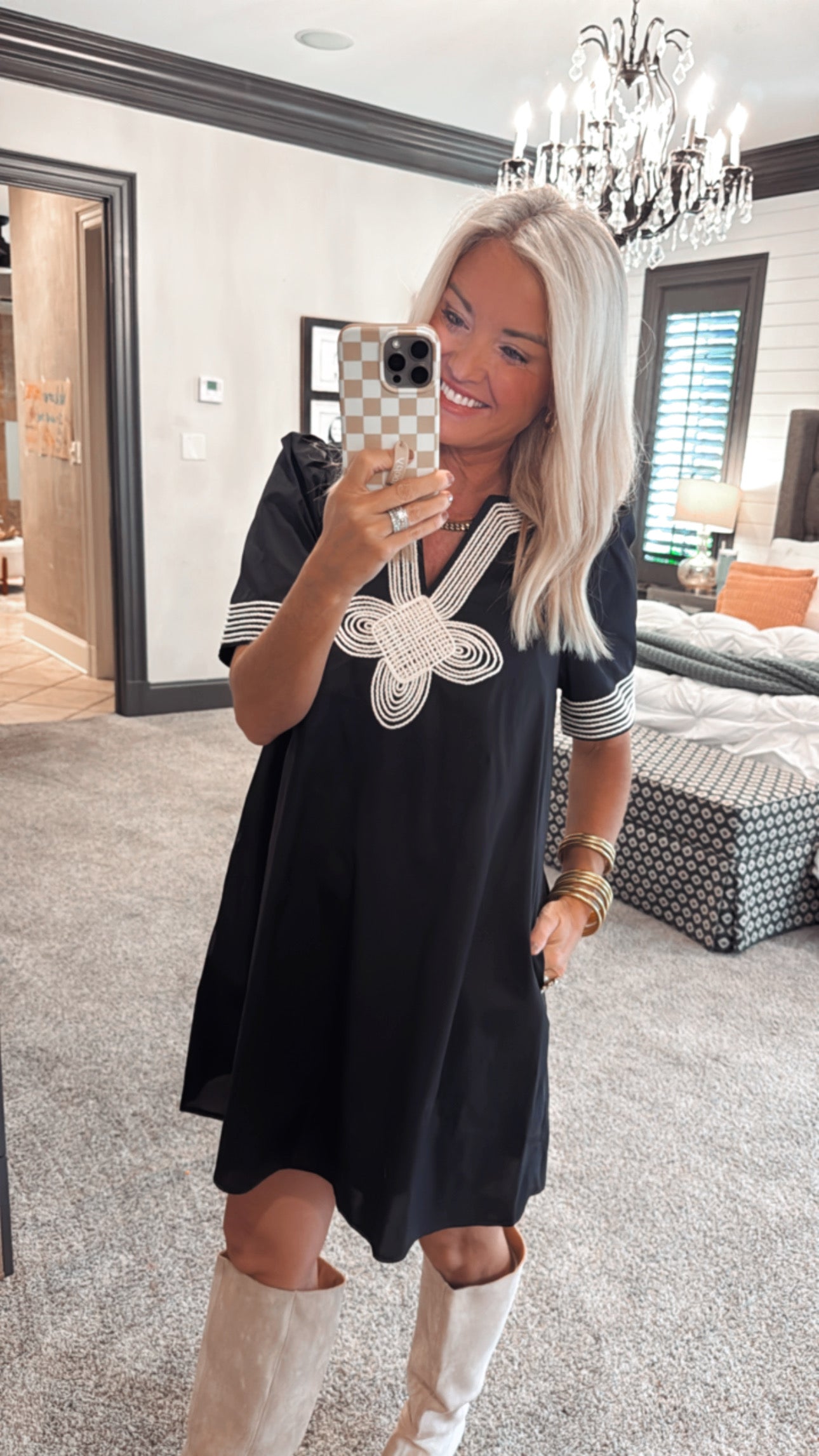 Applique Mini Dress