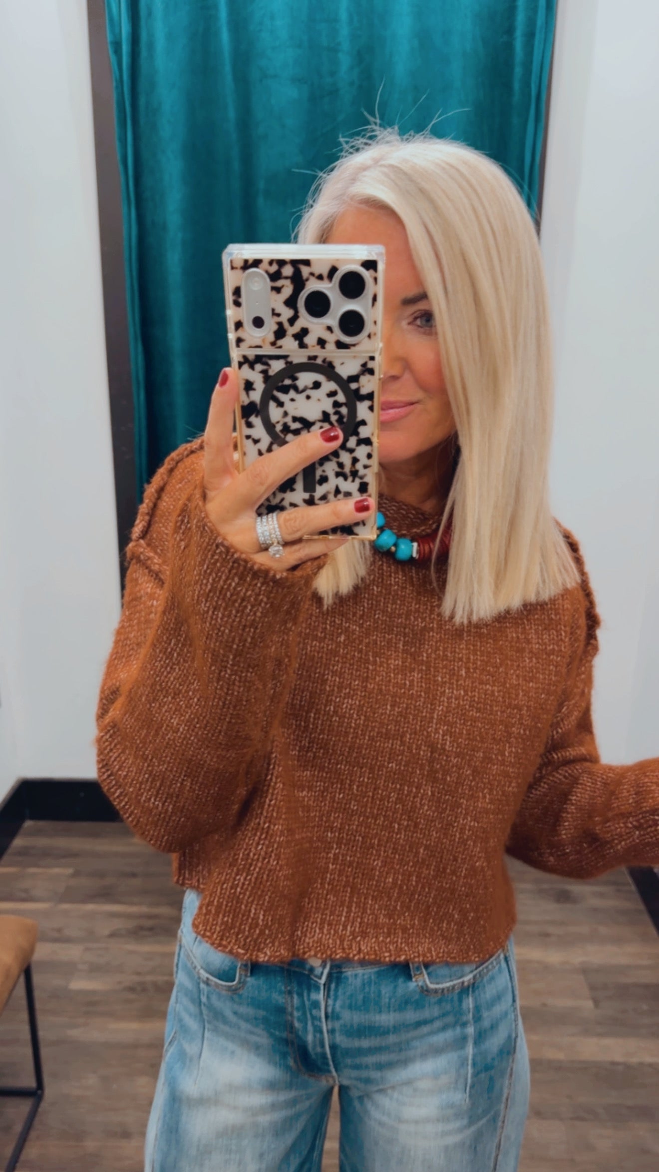 Boxy Mock Neck Sweater
