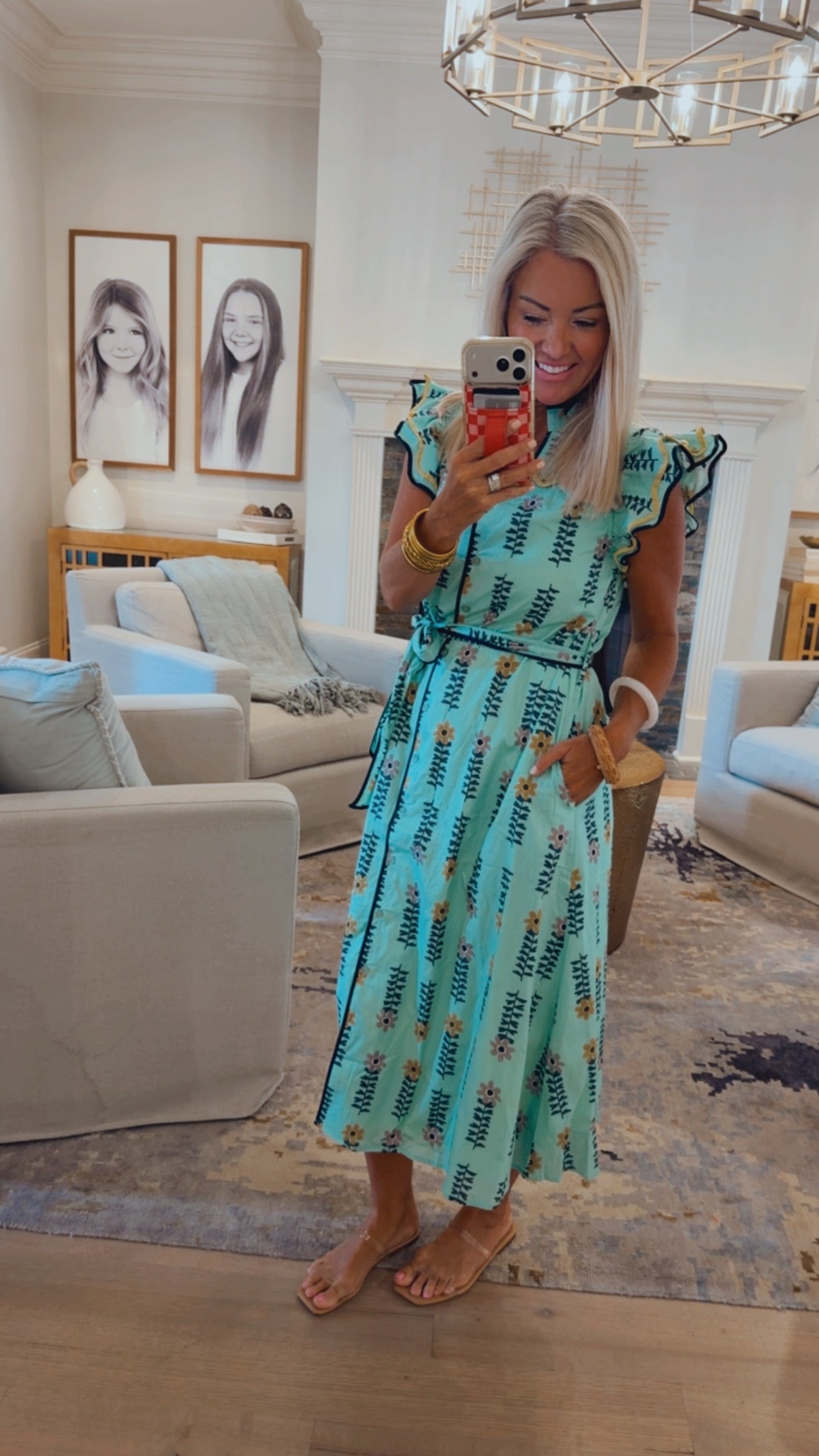 Ruffle Sleeve Midi