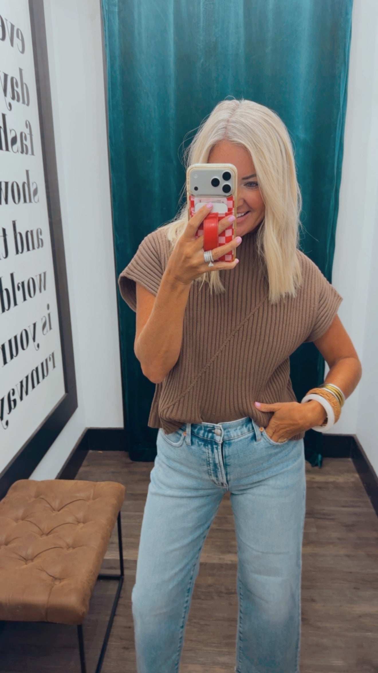 Ribbed Mock Neck