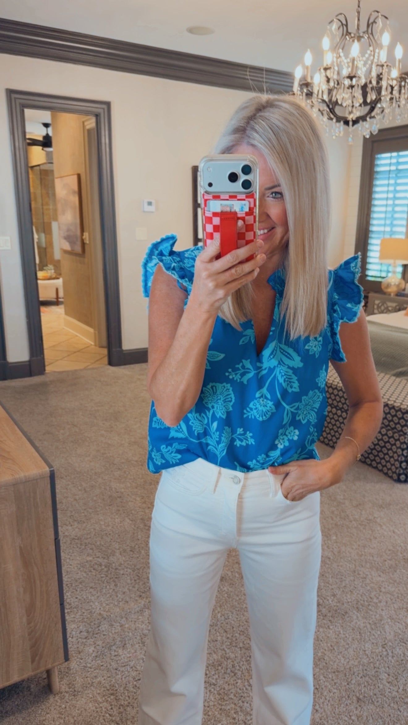 Persa Floral Jazzy Ruffle Top