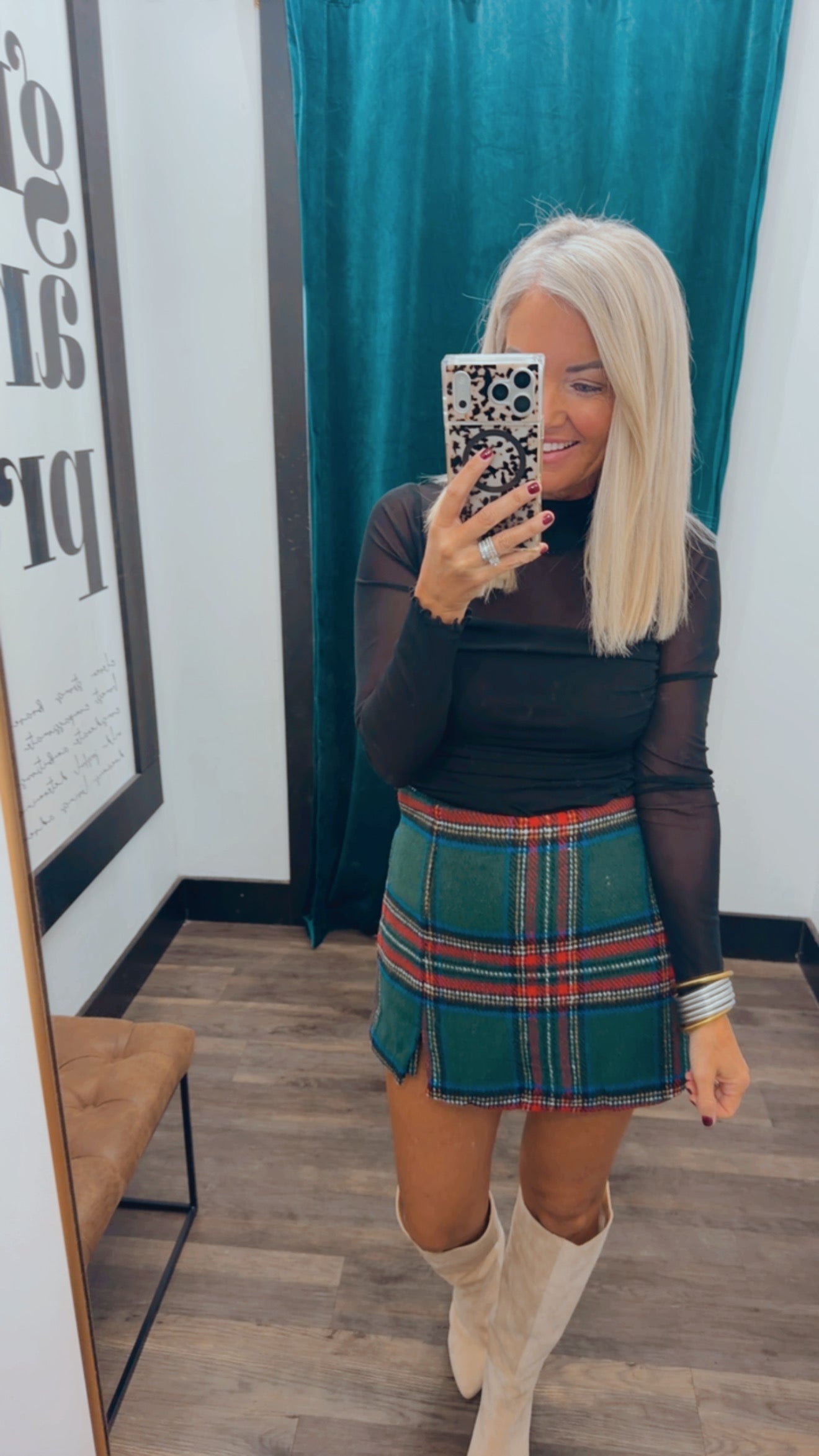 Christmas Plaid Skort