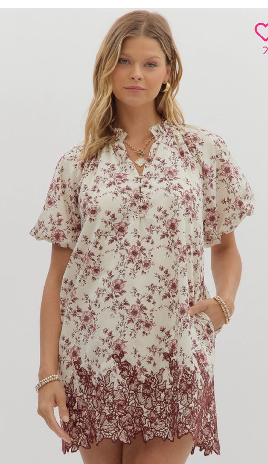 Embroidered Hem Mini Dress