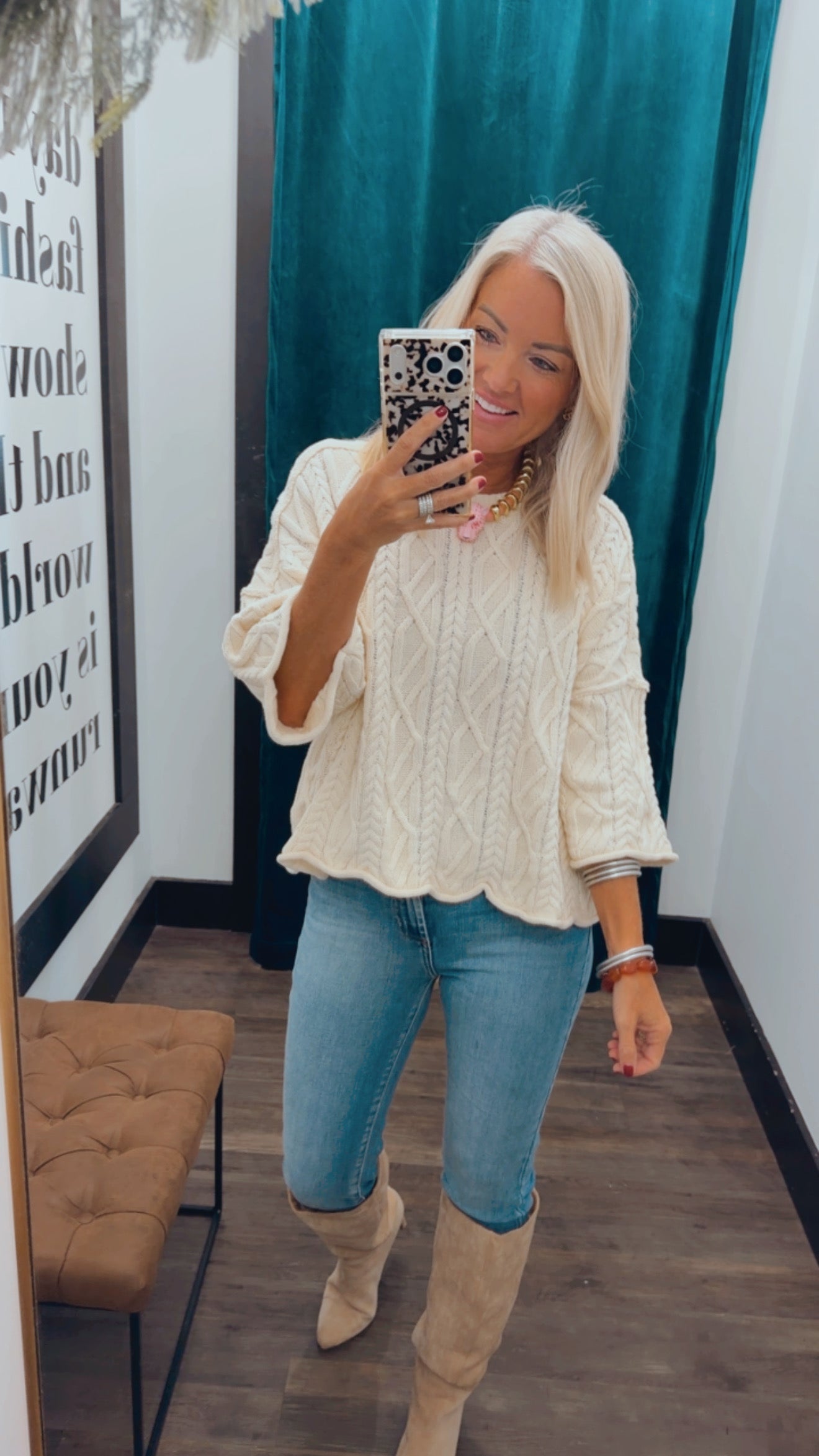 Bell Sleeve Knit Sweater