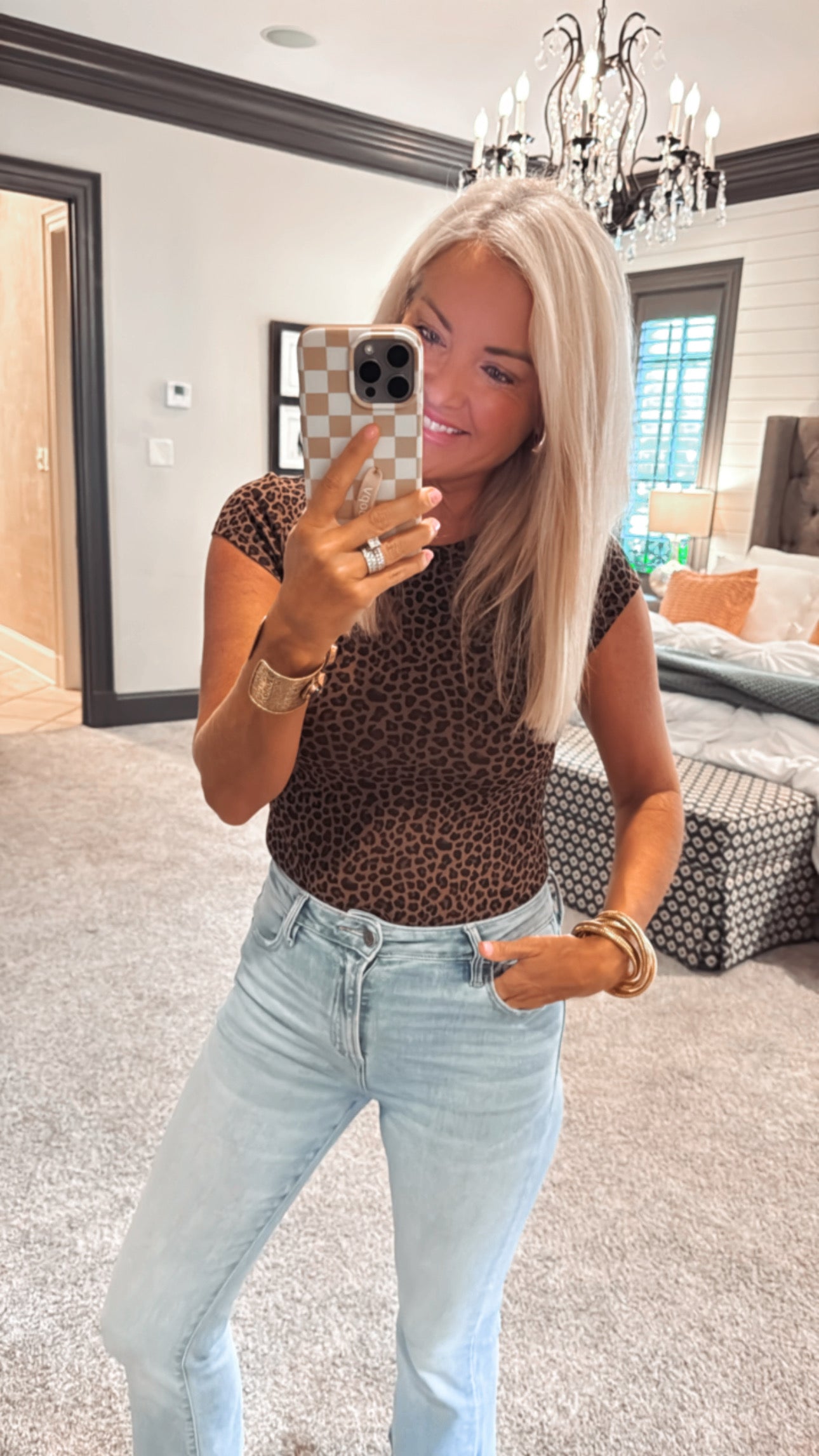 Leopard Round Neck Bodysuit