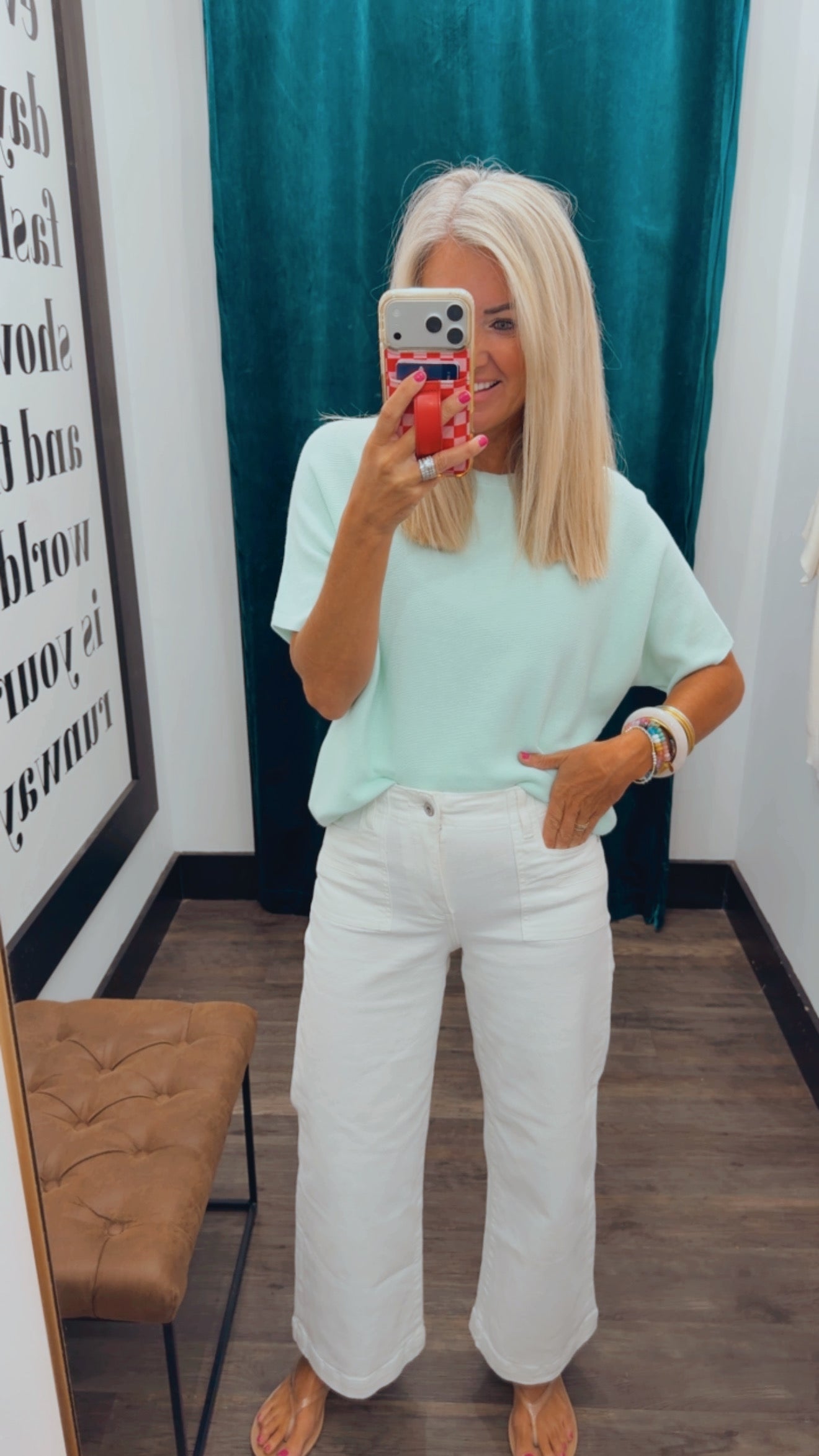 Dolman Short Sleeve Knit Top