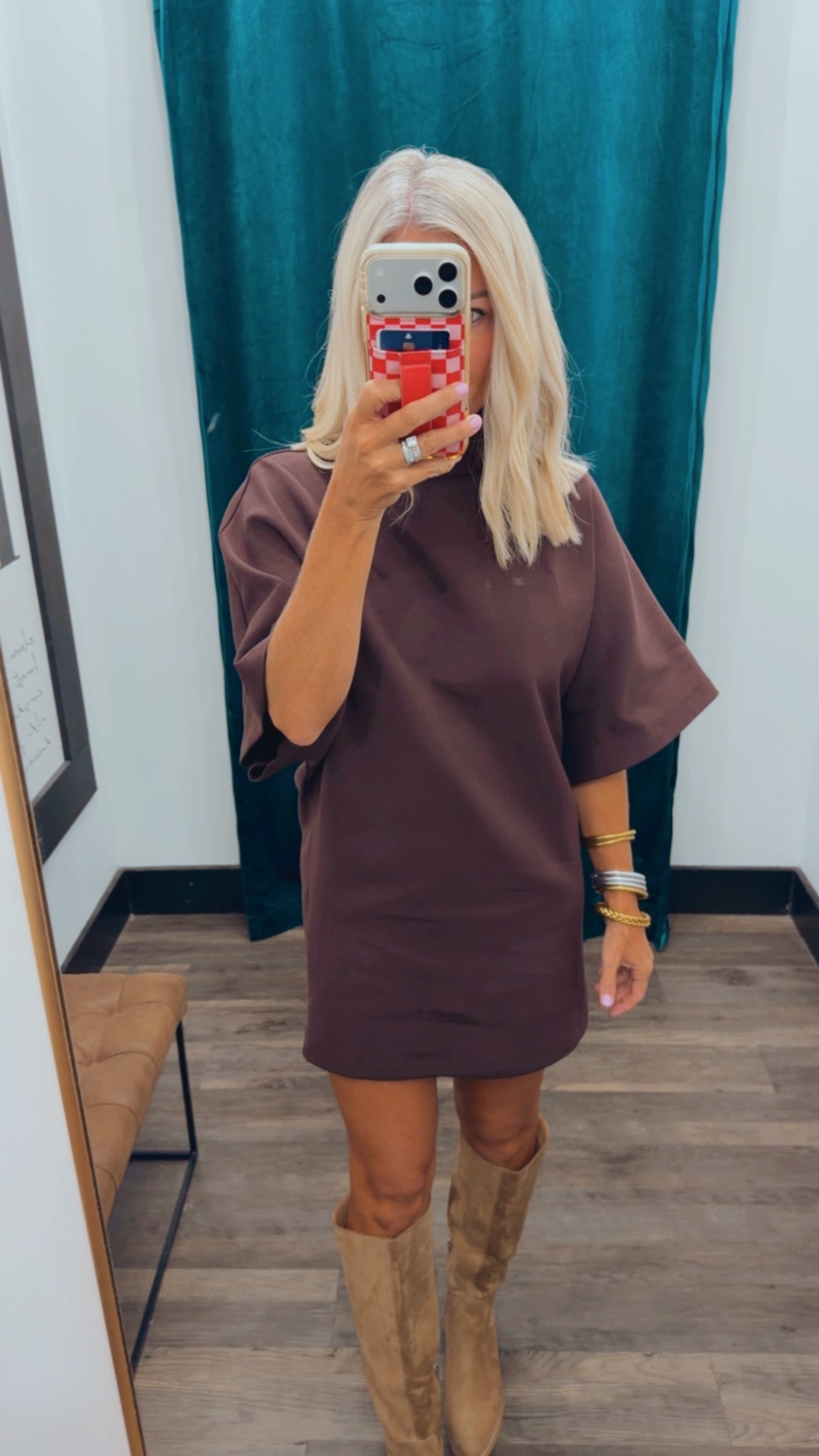 Batwing High Neck Mini Dress