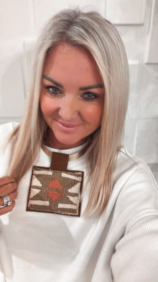 Turkish kilim pendant Necklace