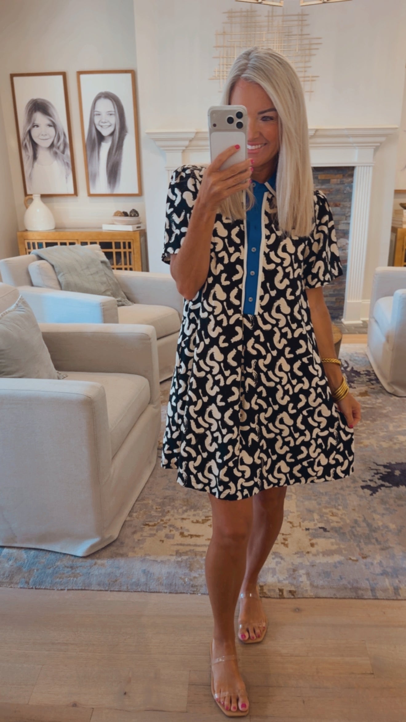 Abstract Shift Dress