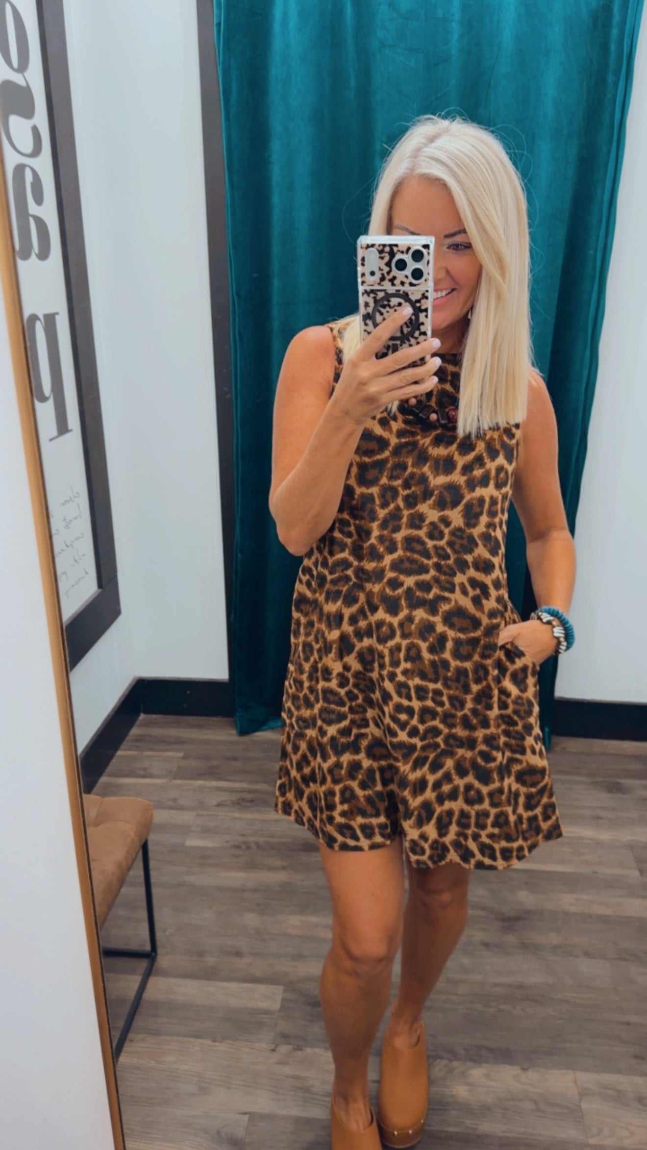 Leopard Shift Mini Dress