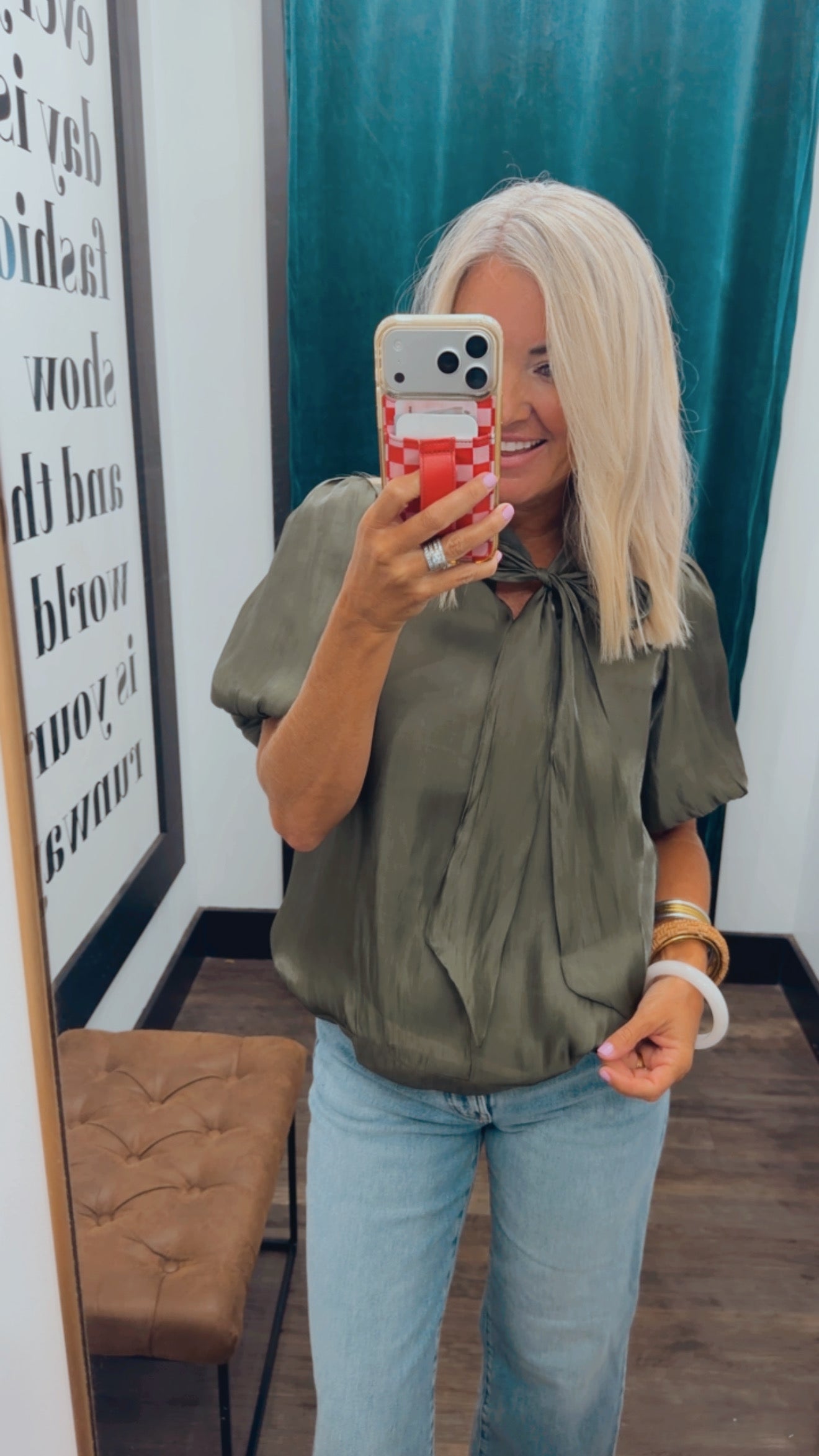 Puff Sleeve Bow Blouse