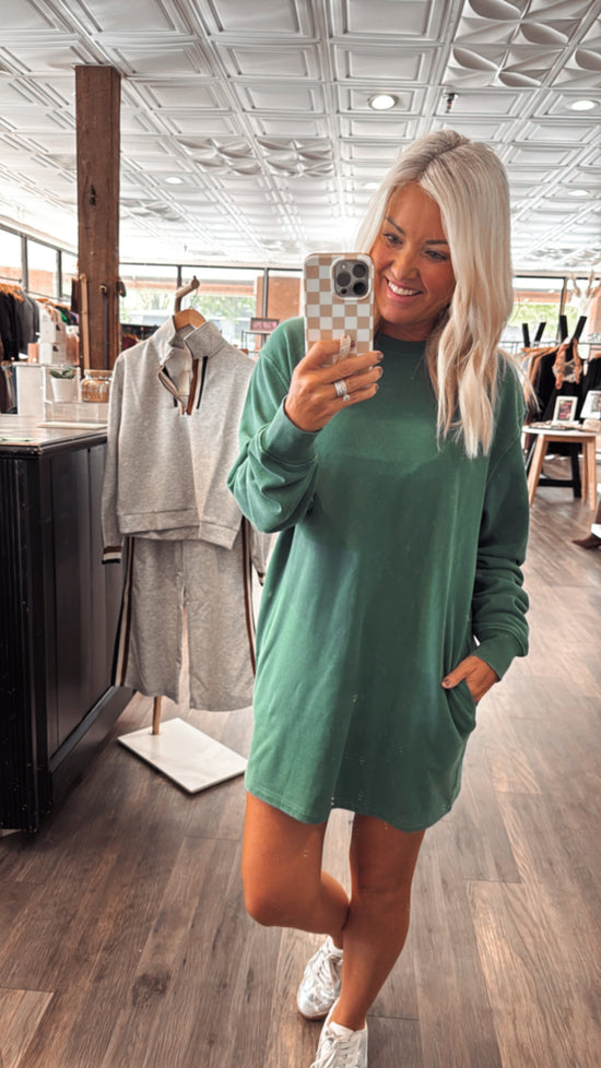 Mineral Washed Oversize Sweatshirt Dress