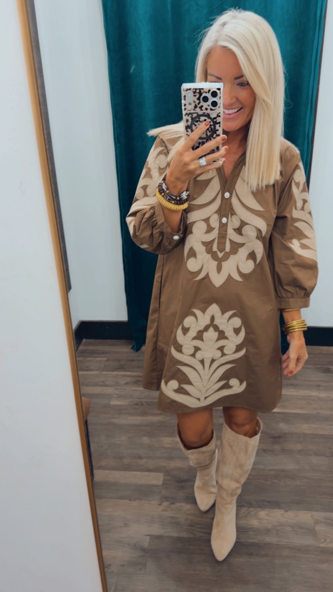 Baroque Floral Shift Dress
