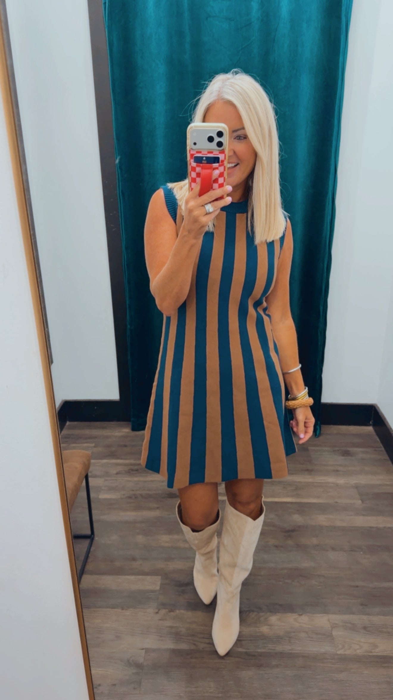 Midnight Stripe Mini Dress