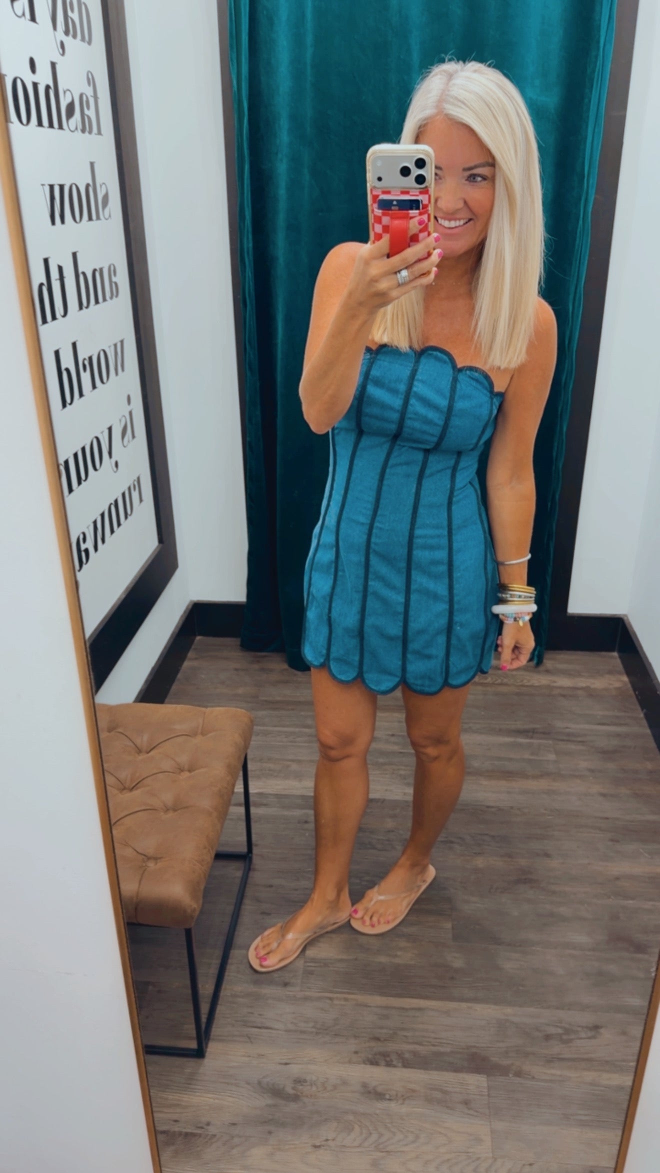 Strapless Scallop Dress