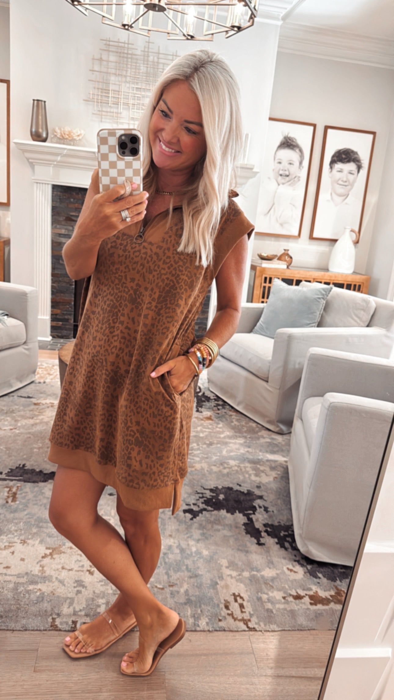 Animal Print Suede Mini Dress