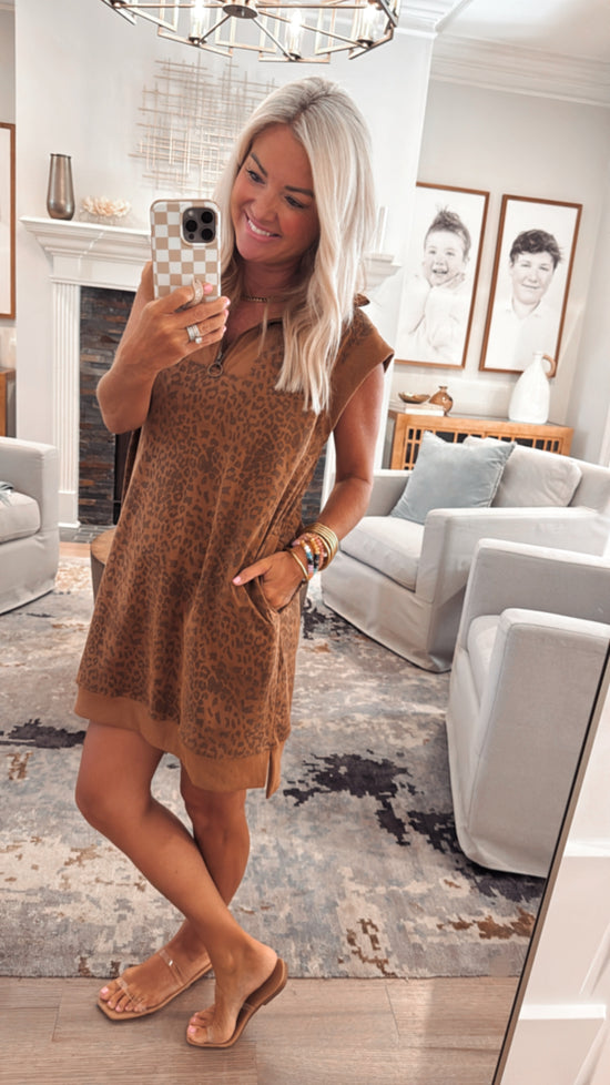 Animal Print Suede Mini Dress