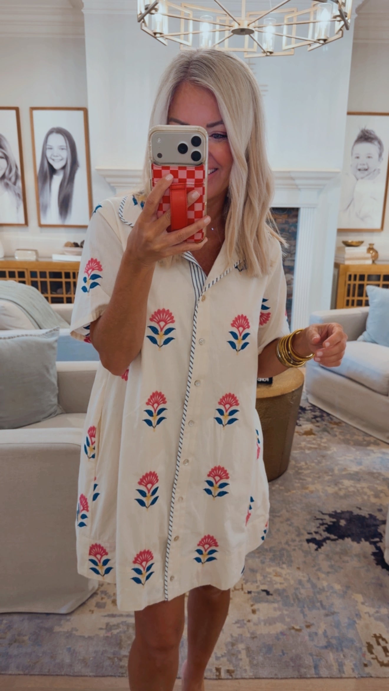 Piped Embroidery Dress