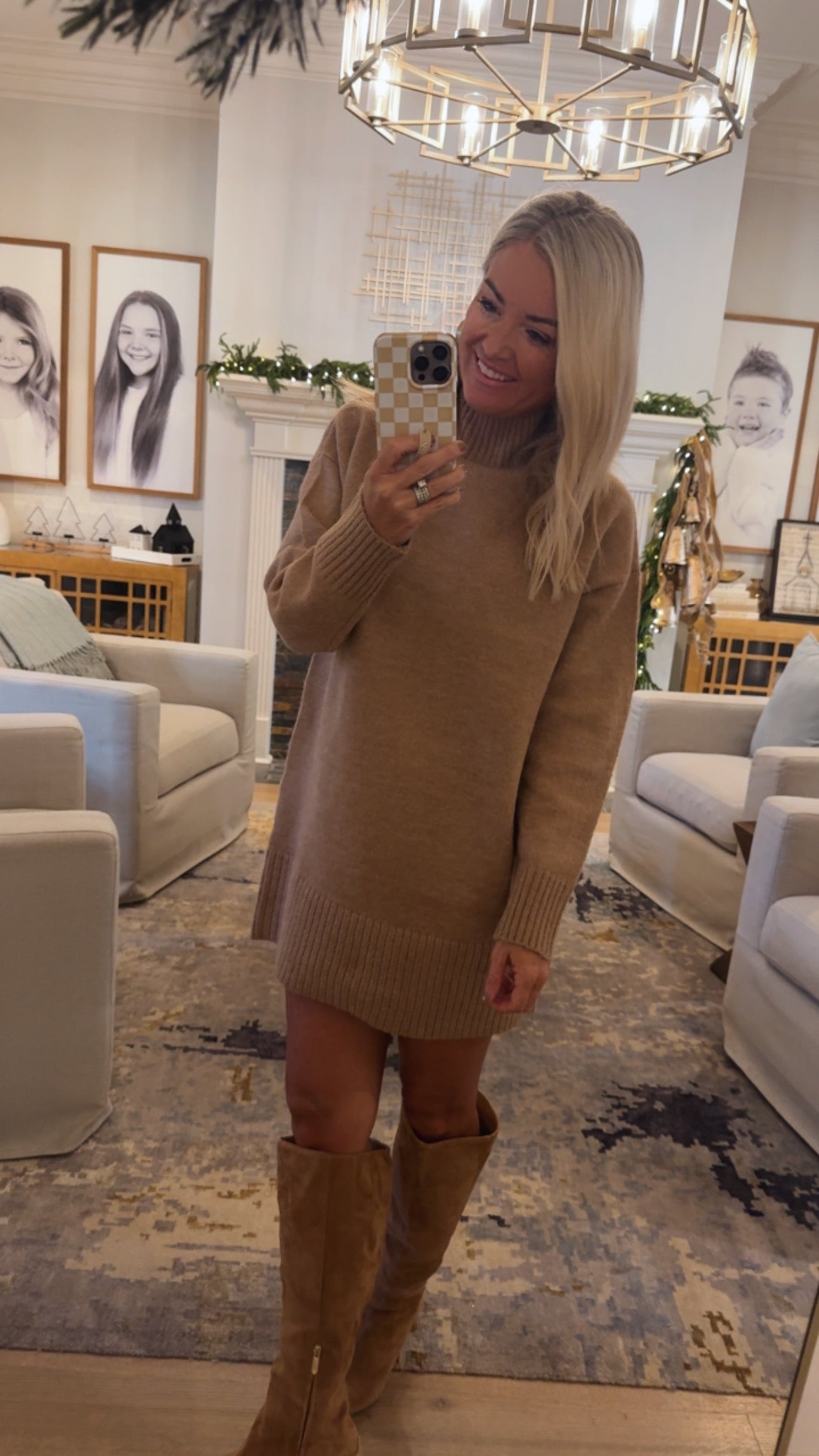 High Neck Mini Dress