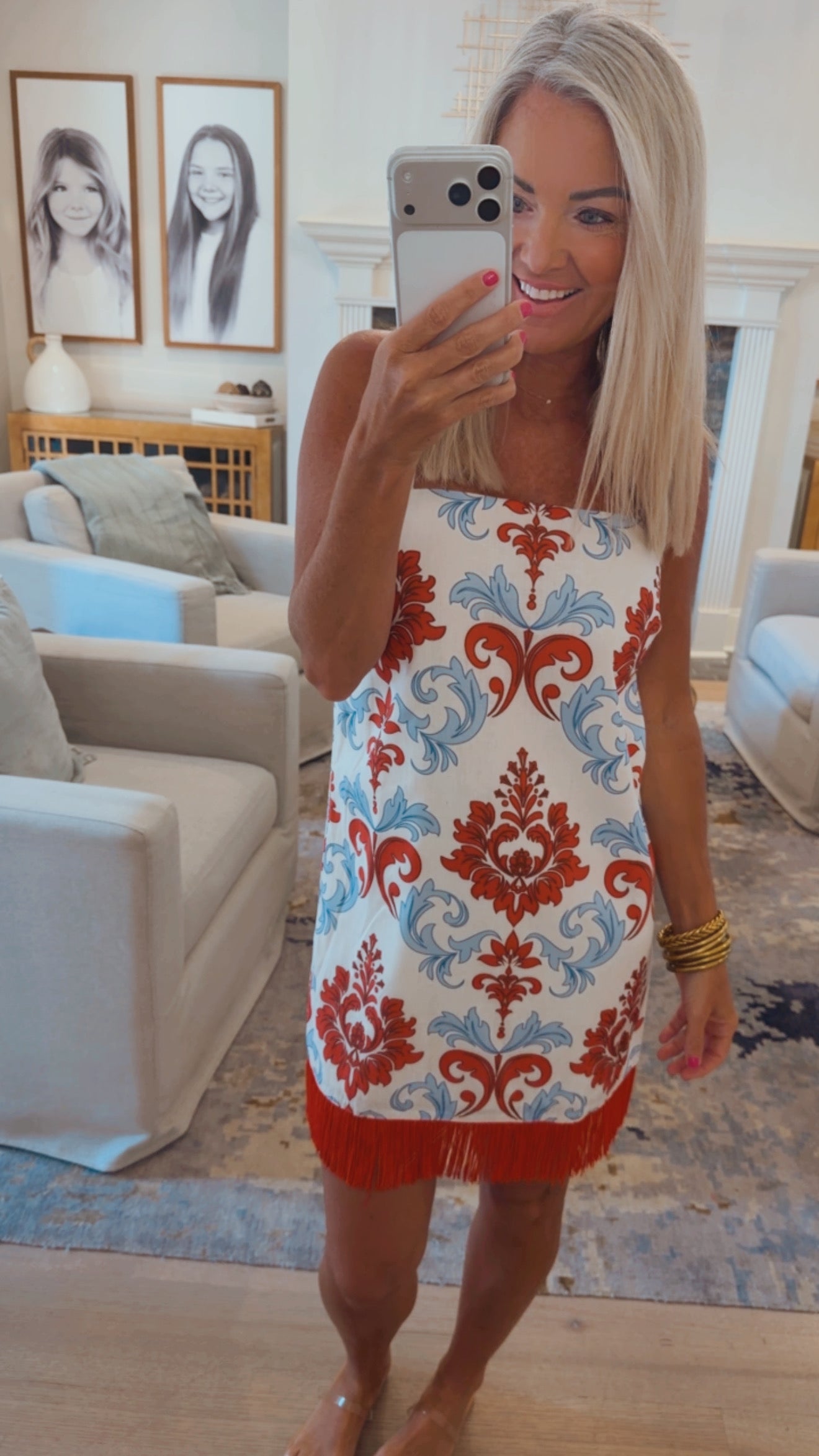 Fringe Hem Mini Dress