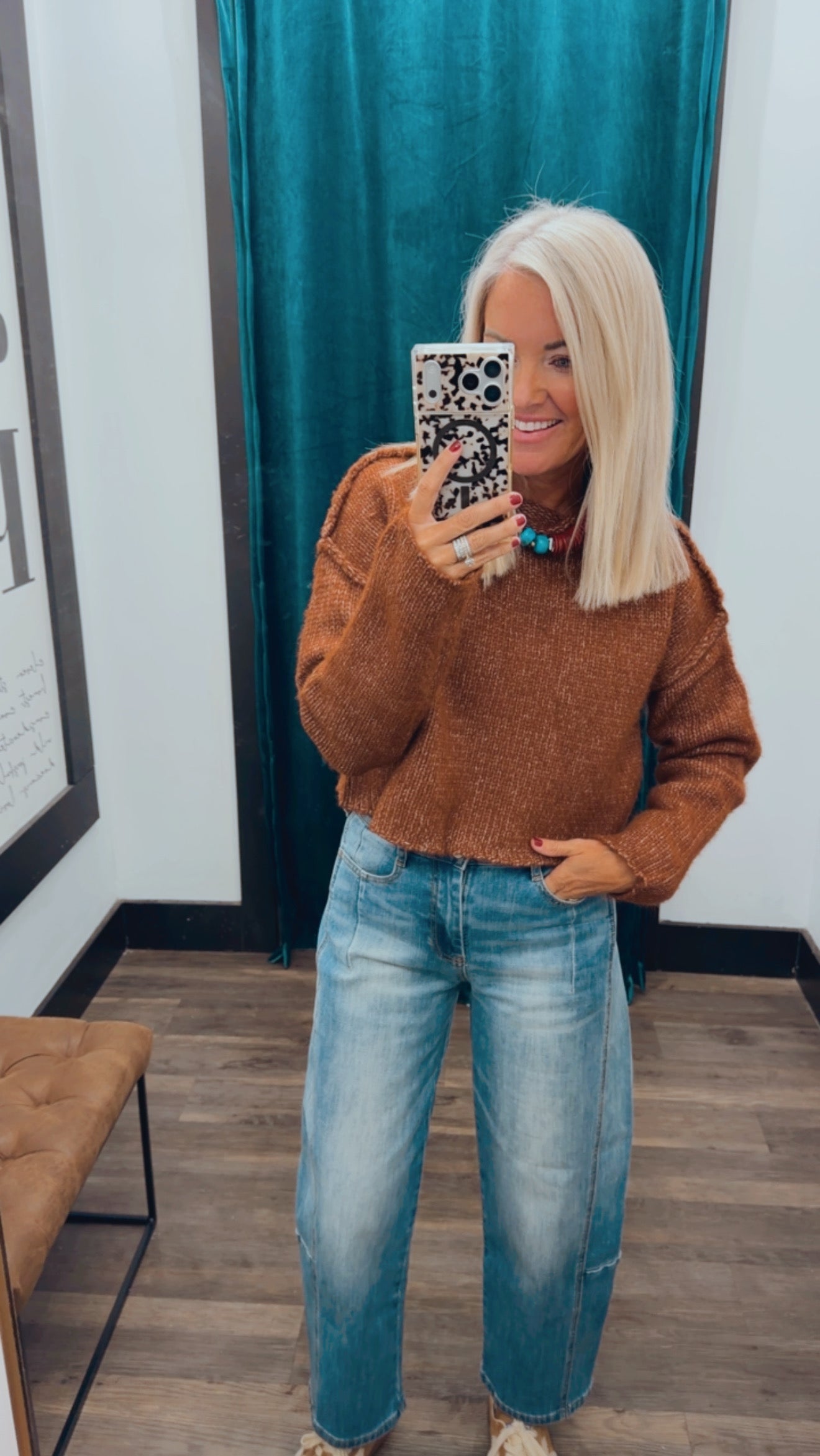 Boxy Mock Neck Sweater