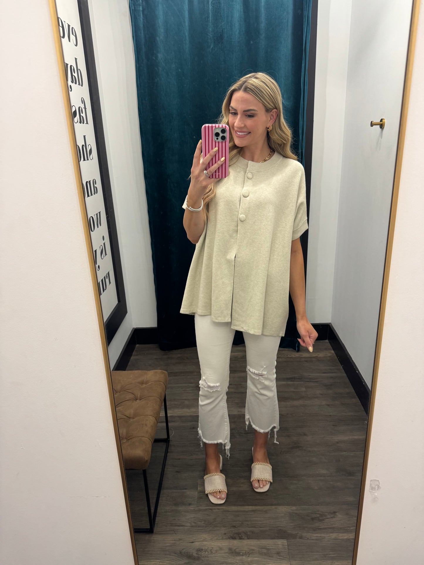 Open Front Button Down Sweater
