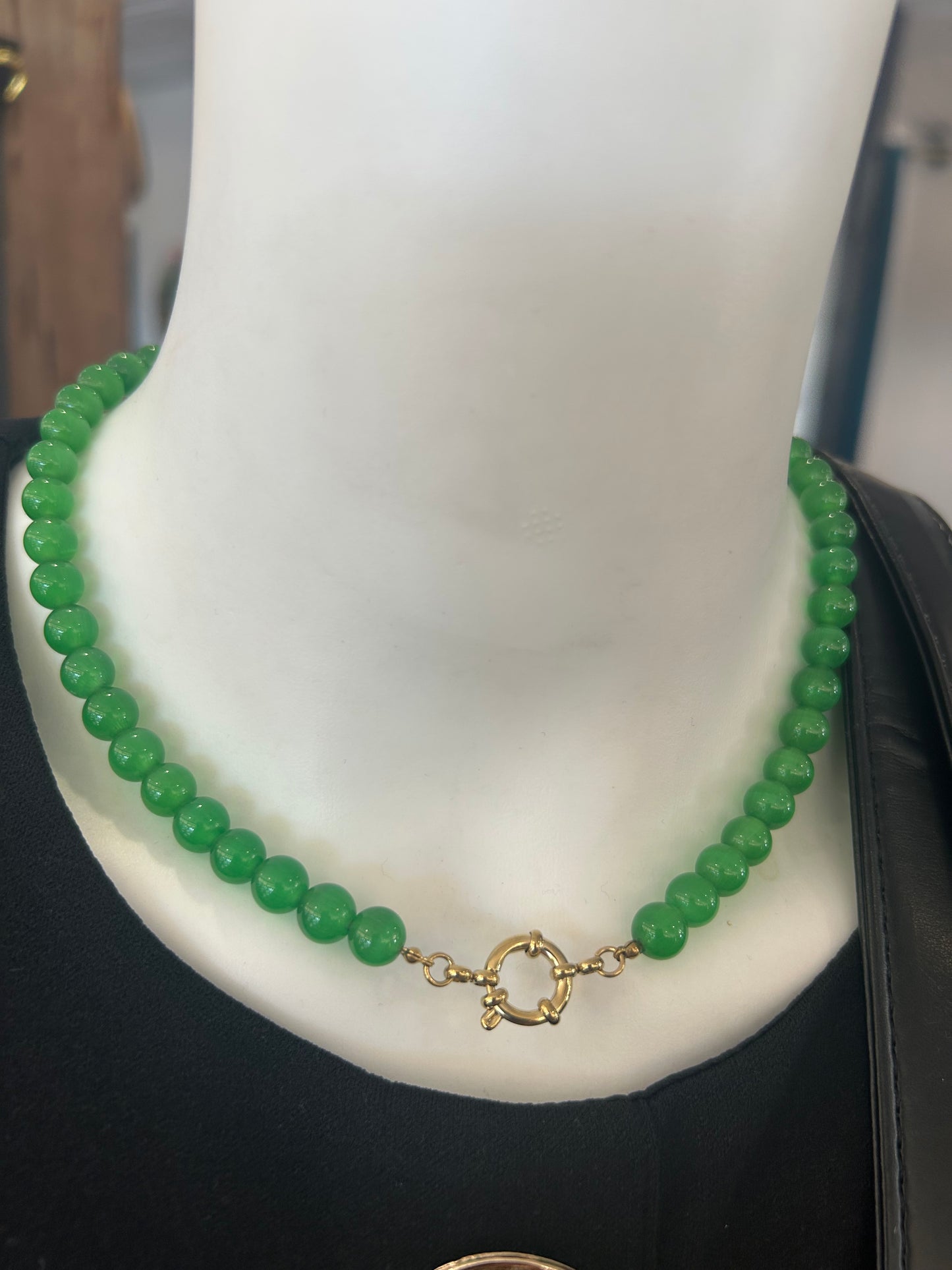 Glass Bead Necklace with Clasp