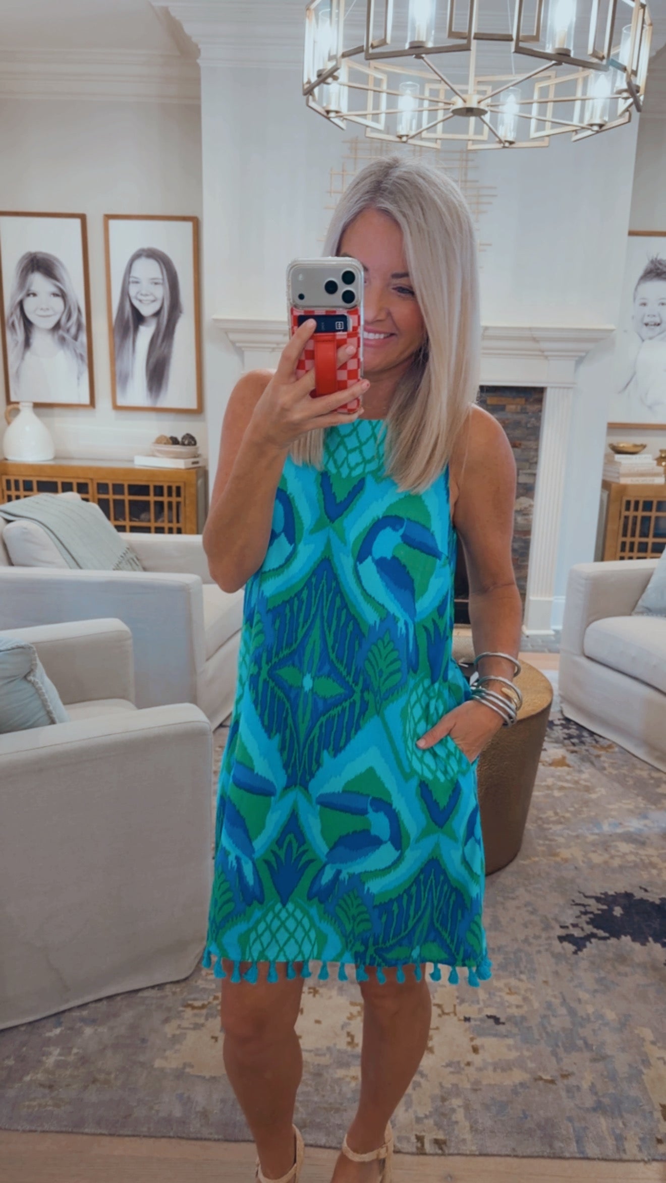 Blissy Tropical Winda Trapeze Mini Dress