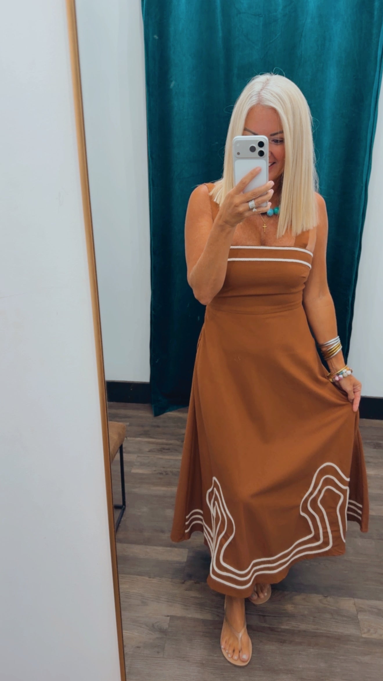 Embroidered Trim Dress