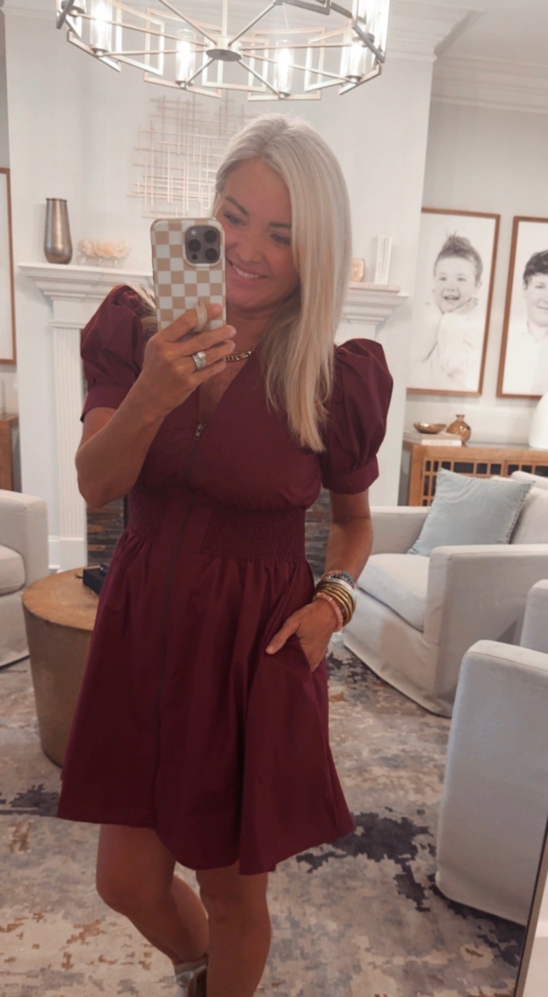 Puff Sleeve Smocked Mini Dress