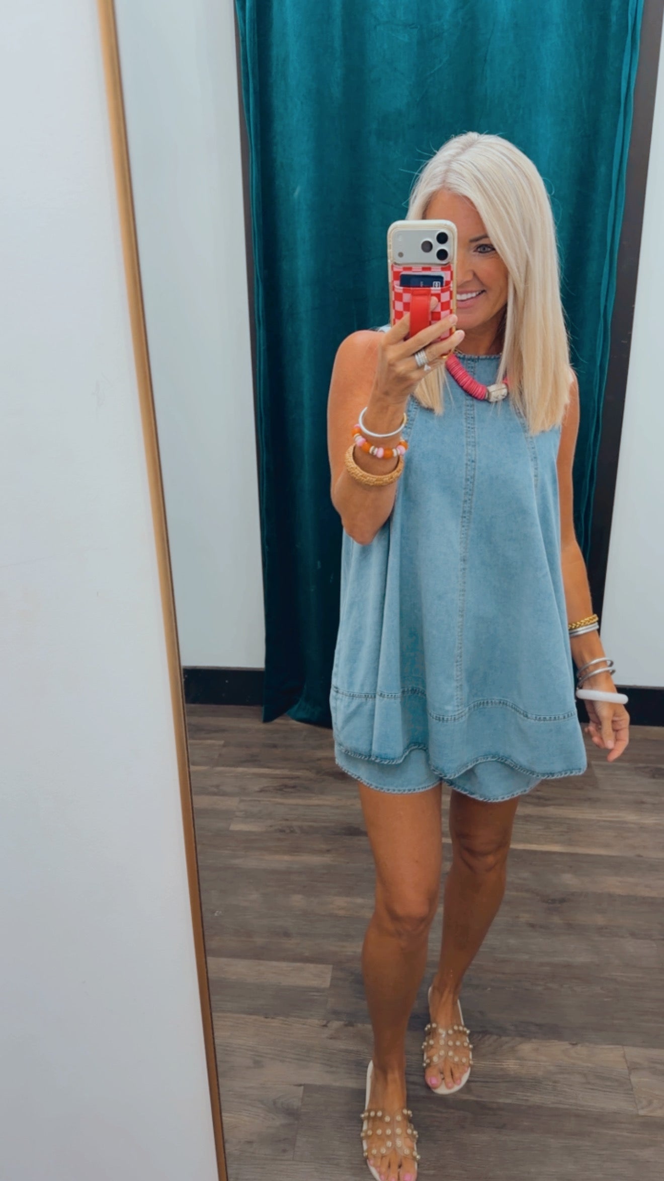 A-Line Denim Romper
