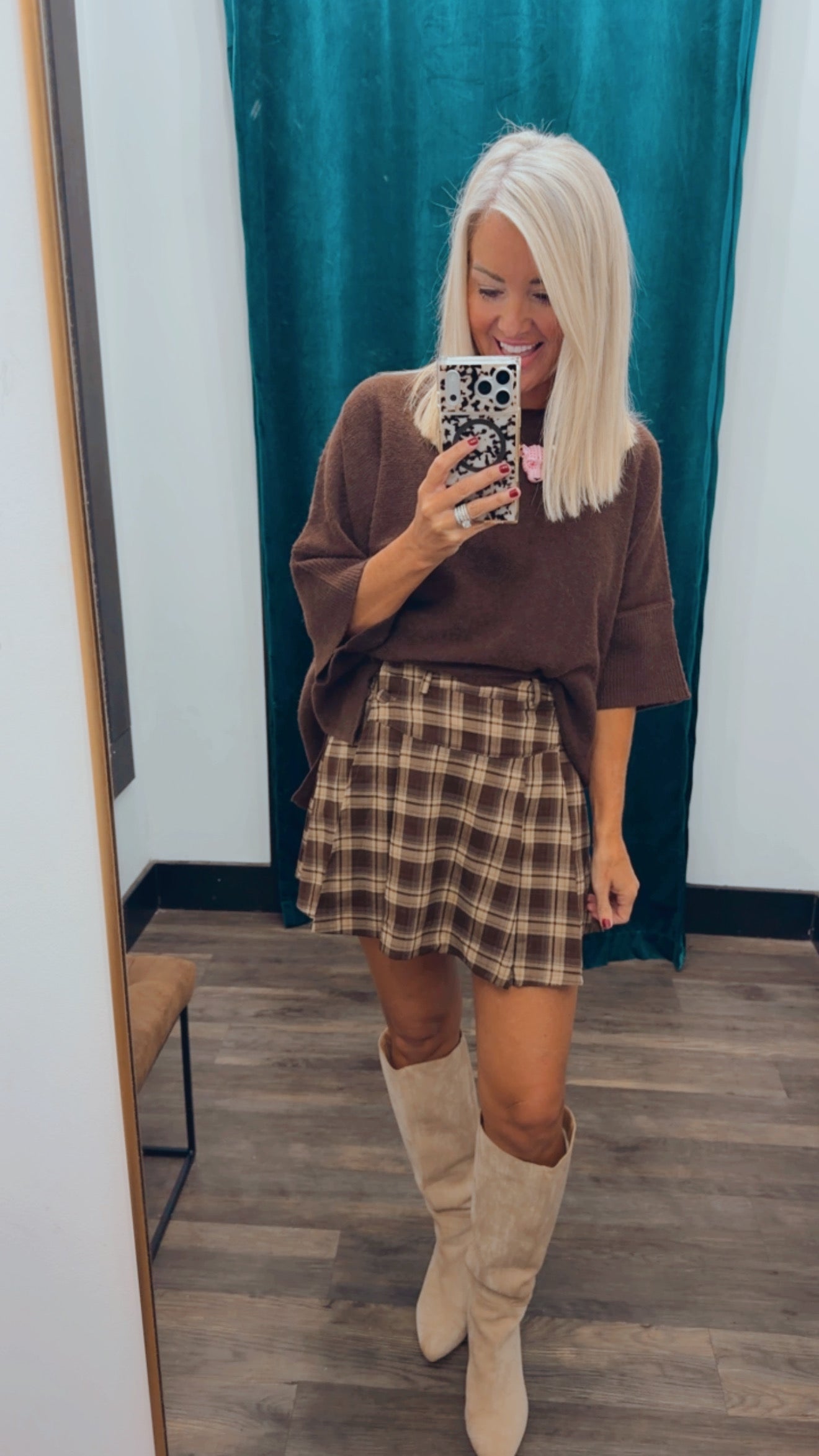 Pleated Plaid Skort