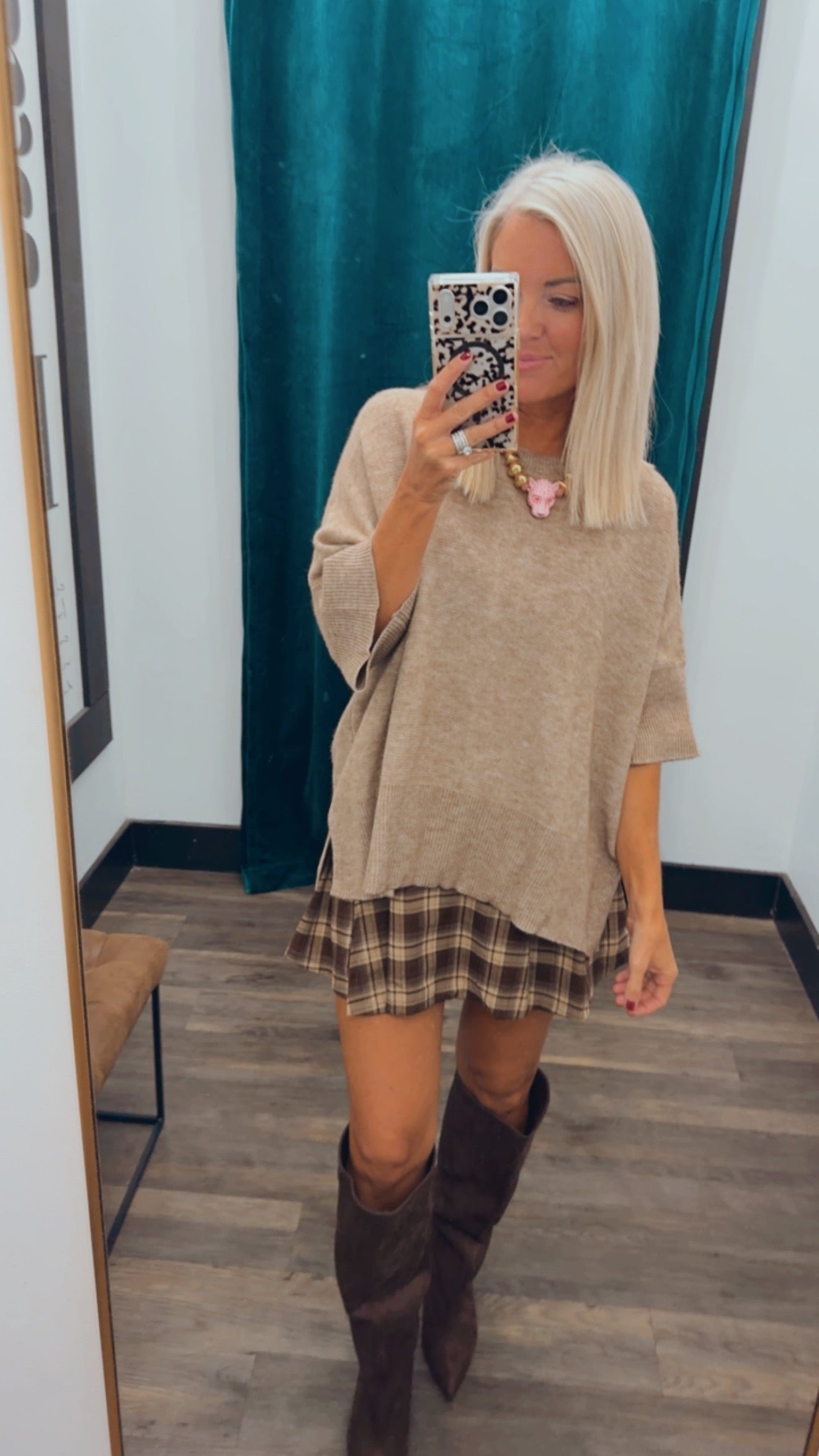 Drop Shoulder Boxy Knit Top